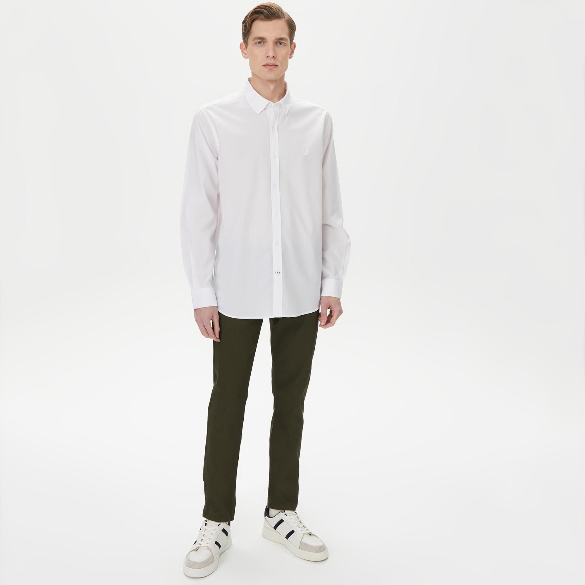 Nautica Erkek Beyaz Classic Fit Gömlek