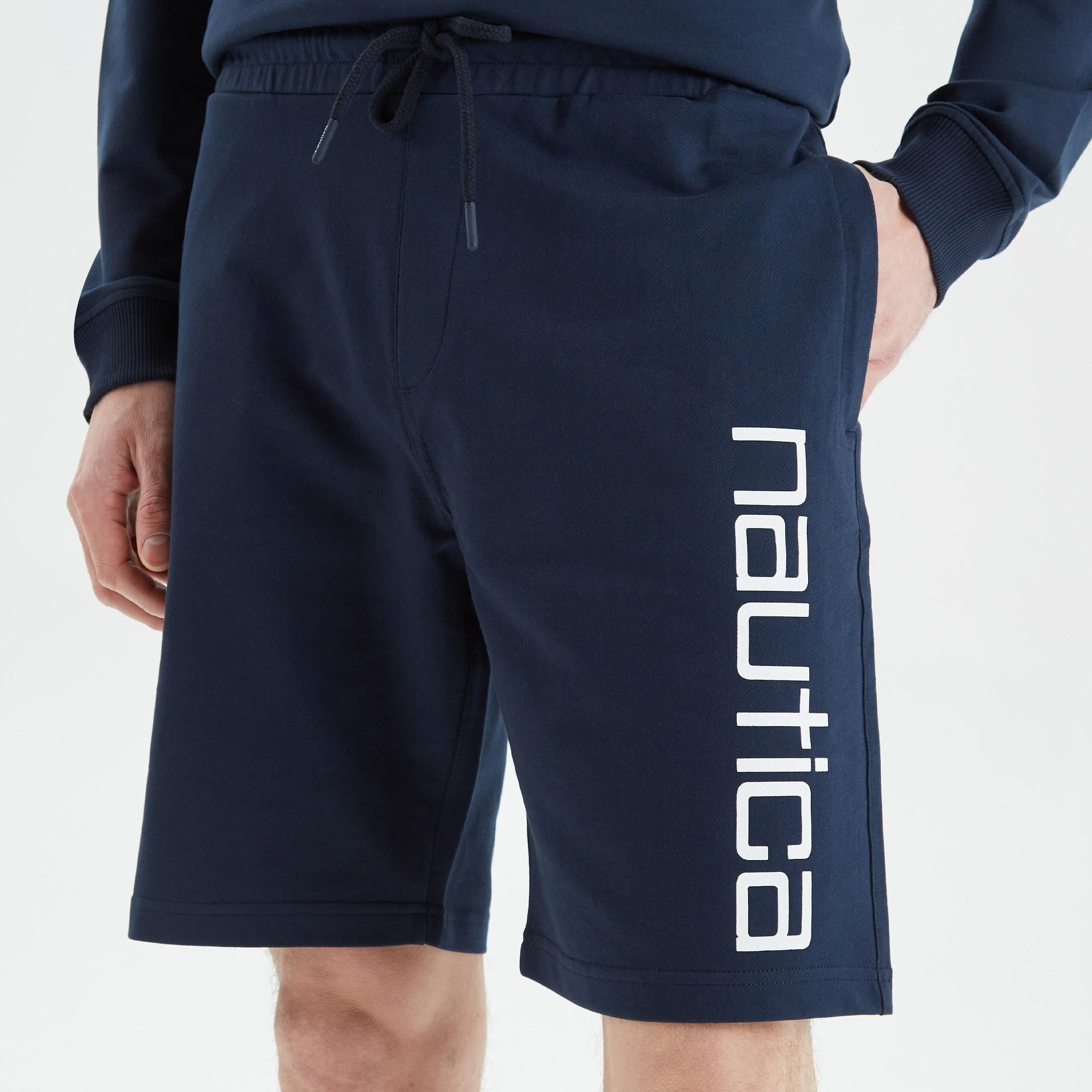 Nautica Erkek Lacivert Baskılı Standart Fit Şort
