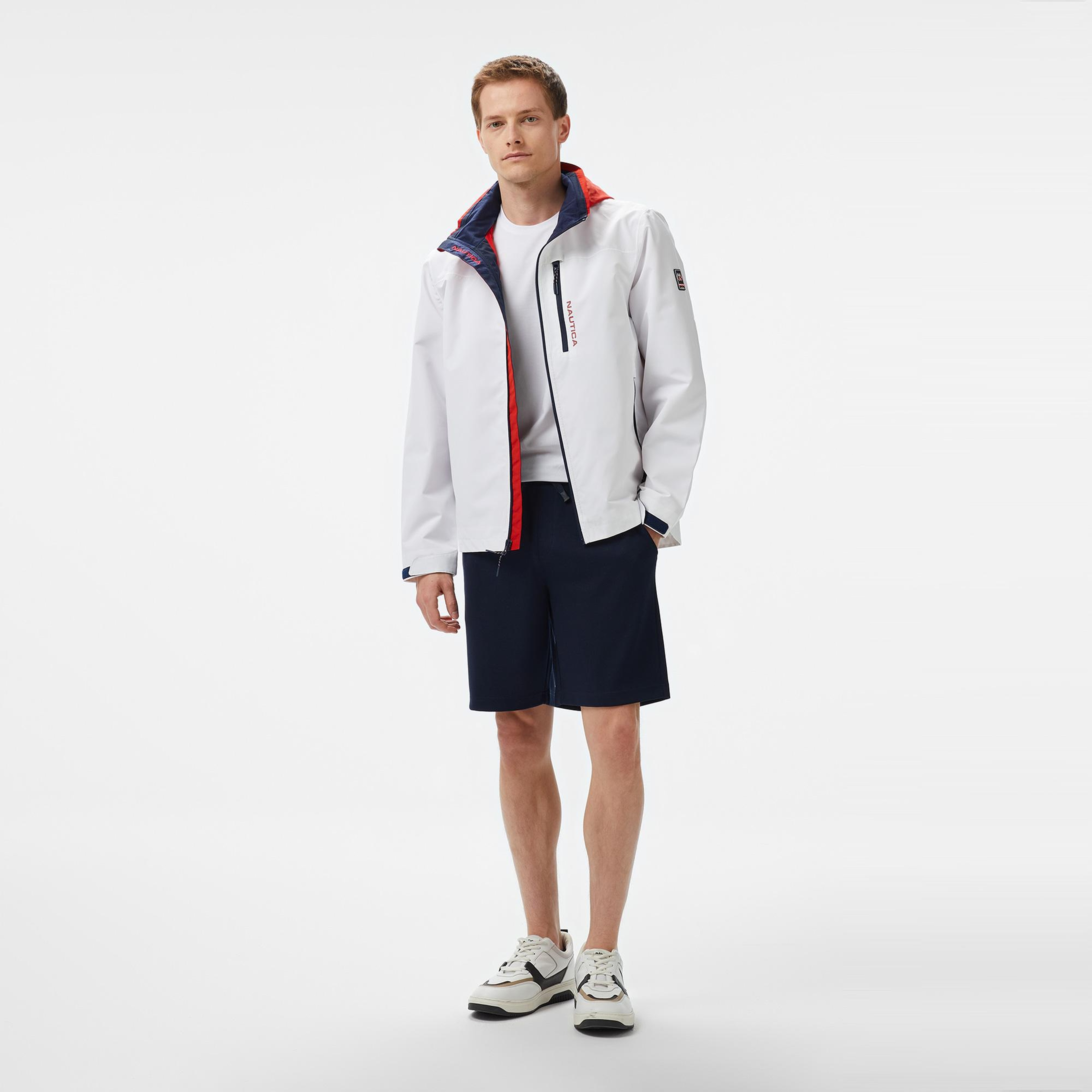 Nautica Erkek Beyaz Regular Fit Dik Yaka Mont