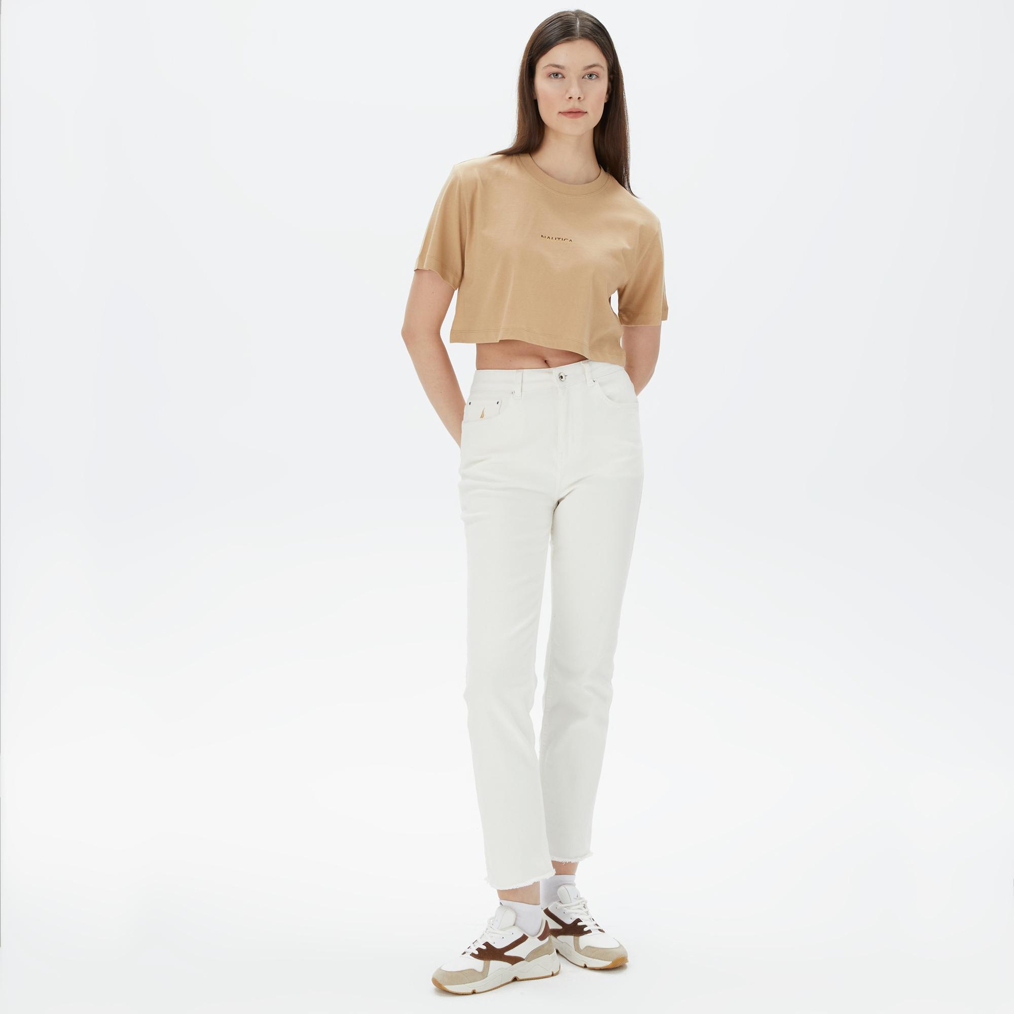 Nautica Kadın Bej T-Shirt