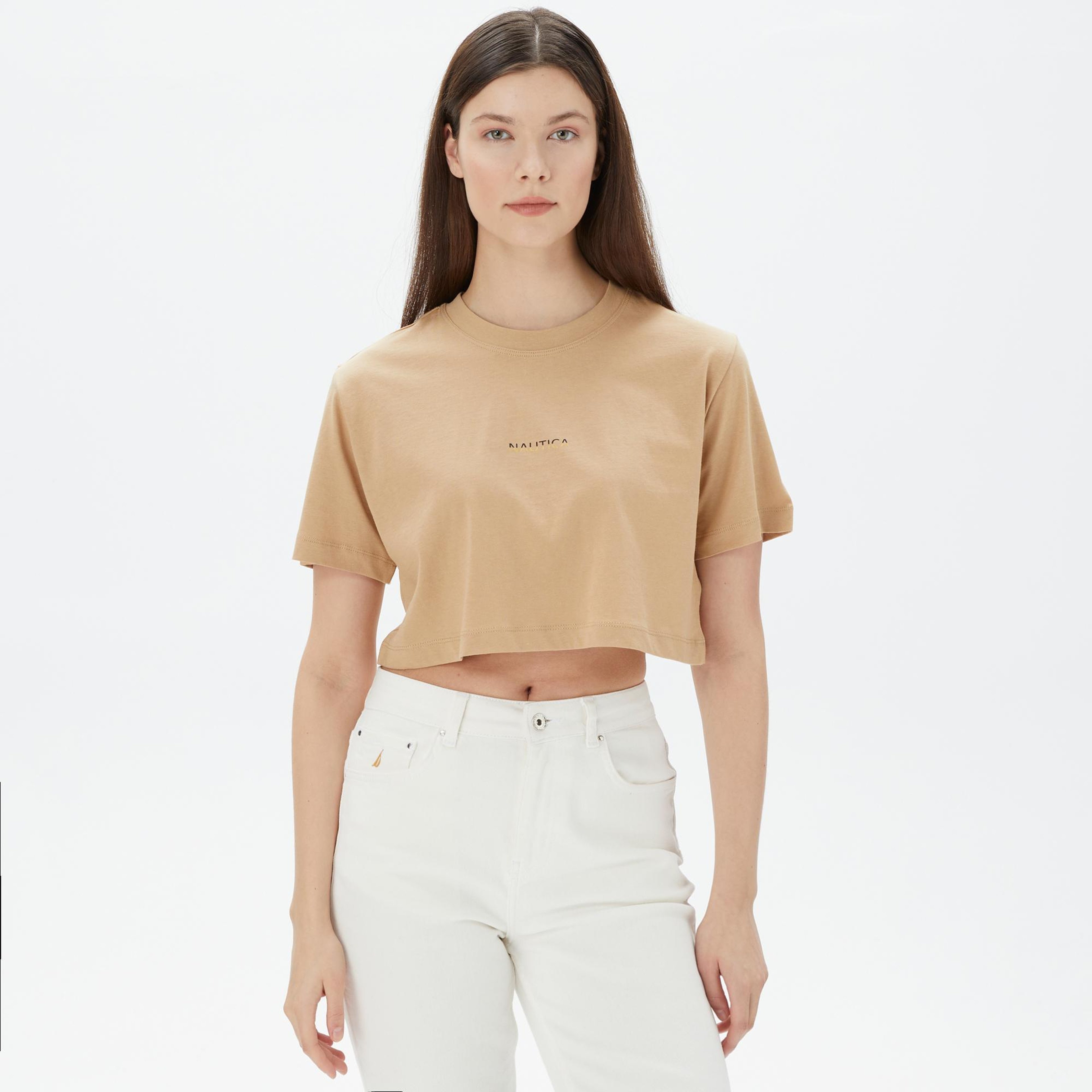 Nautica Kadın Bej T-Shirt
