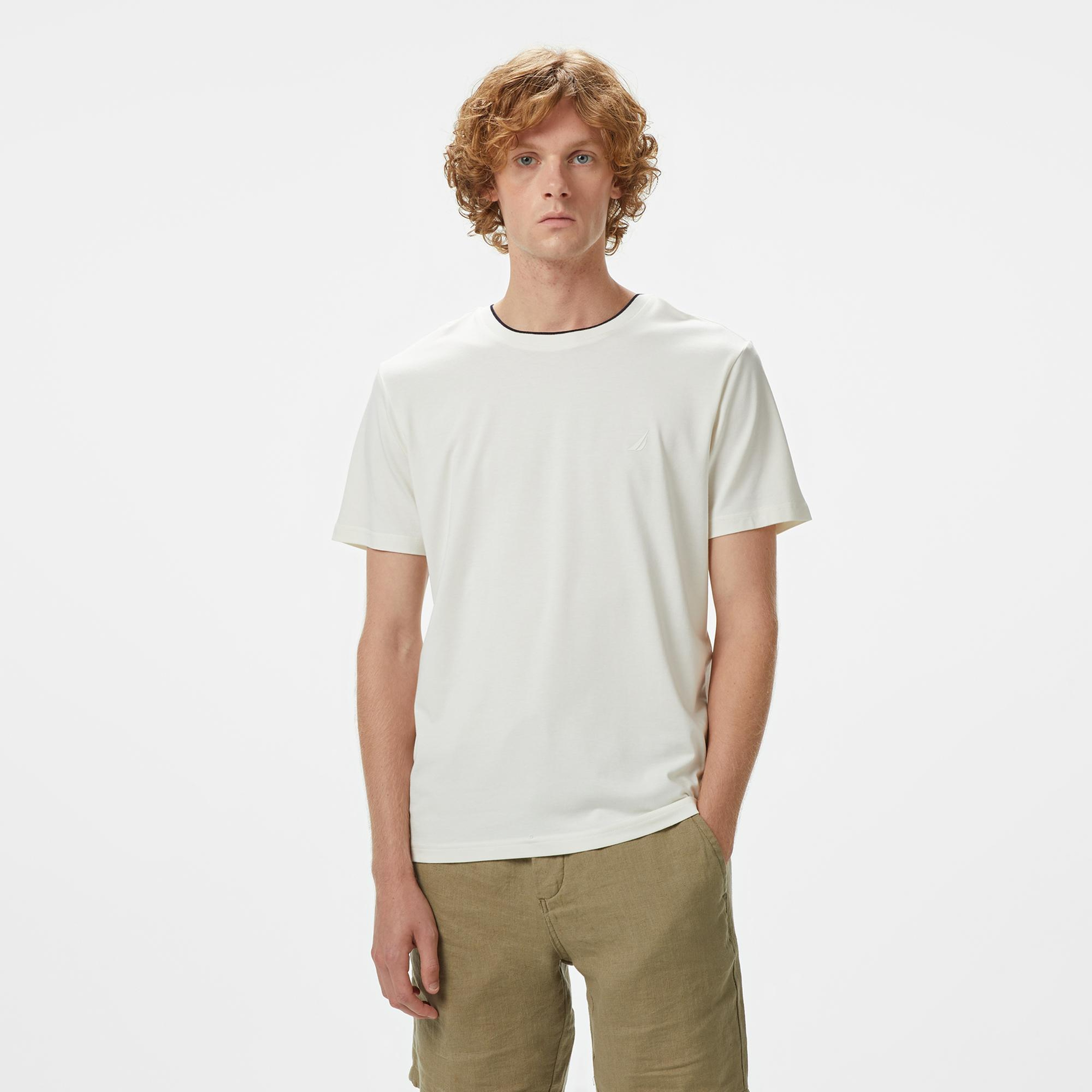 Nautica Erkek Krem Regular Fit T-Shirt