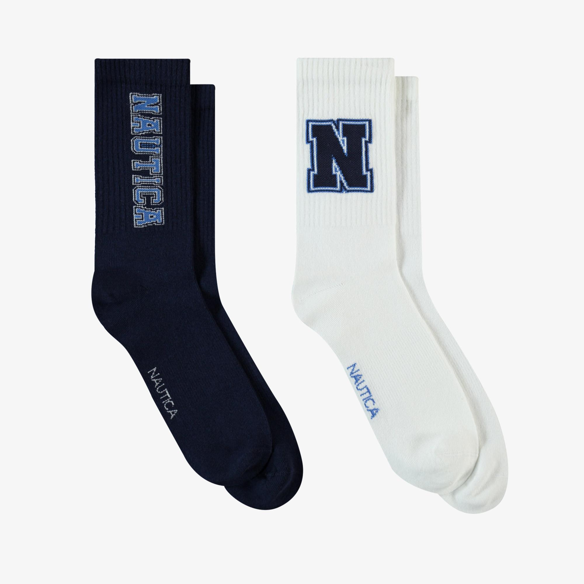 Nautica Unisex Beyaz 2'li Çorap