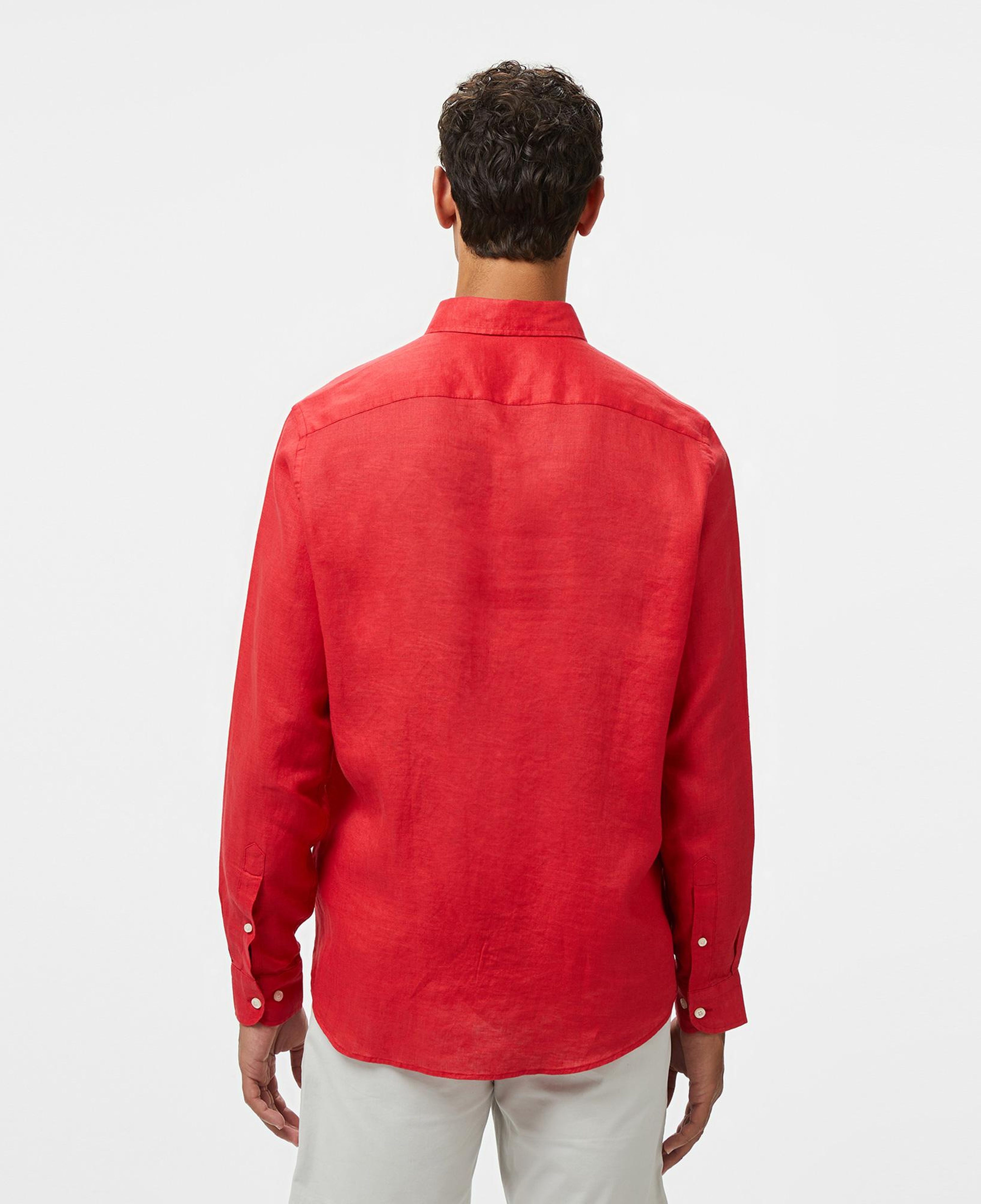 Nautica Erkek Kırmızı Classic Fit Keten Gömlek
