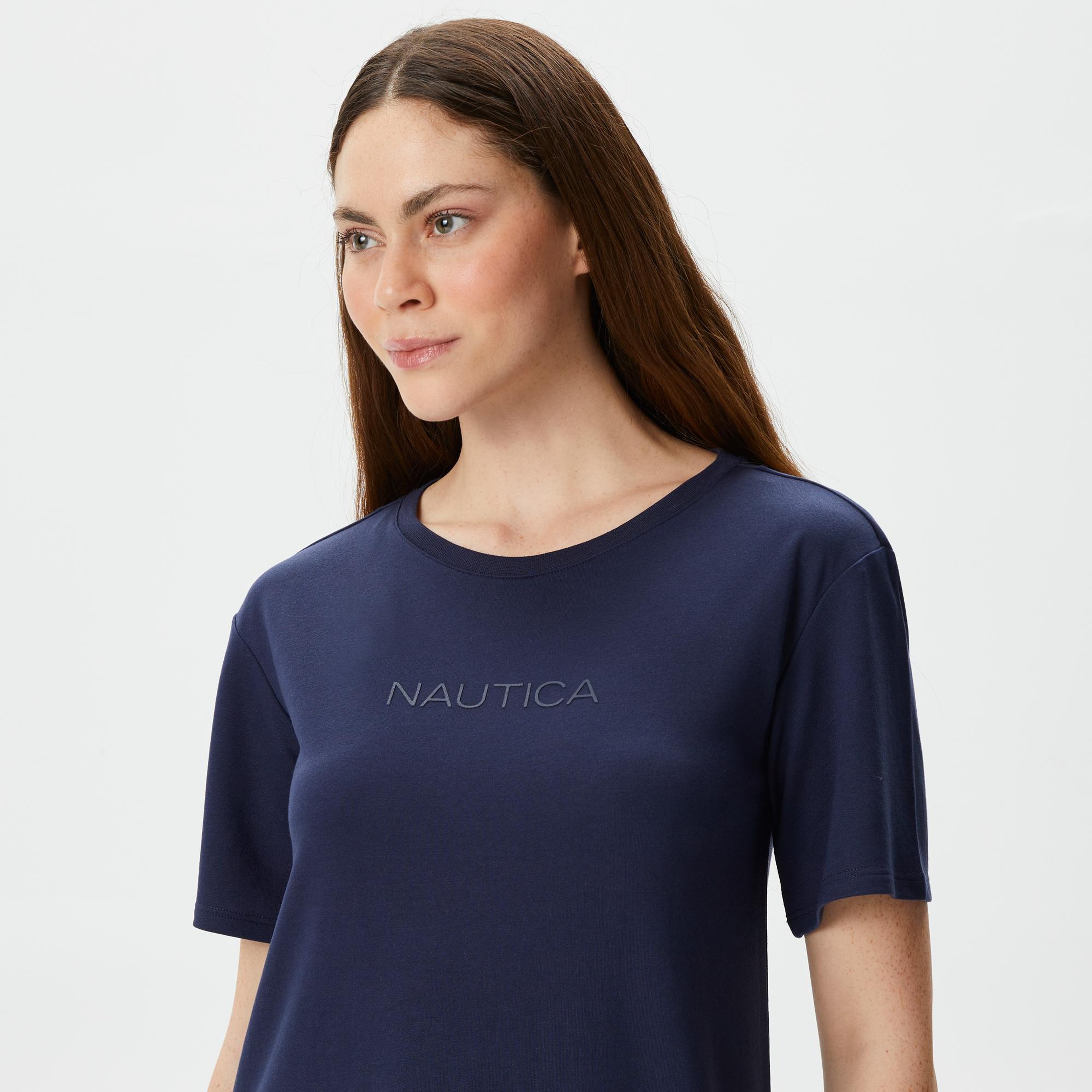 Nautica Kadın Lacivert Relaxed Fit Kısa Kollu Elbise