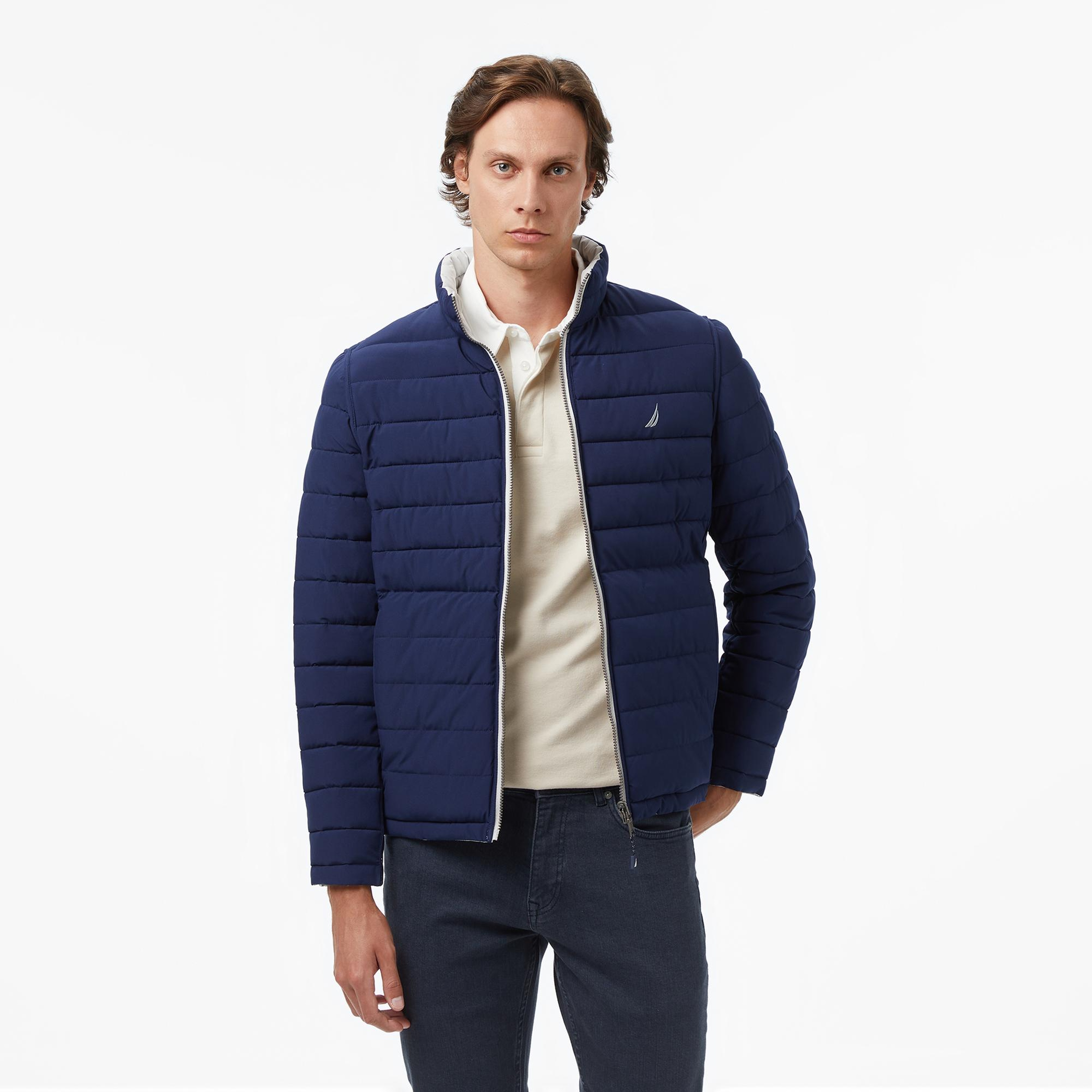 Nautica Erkek Gri Regular Fit Çift Taraflı Mont