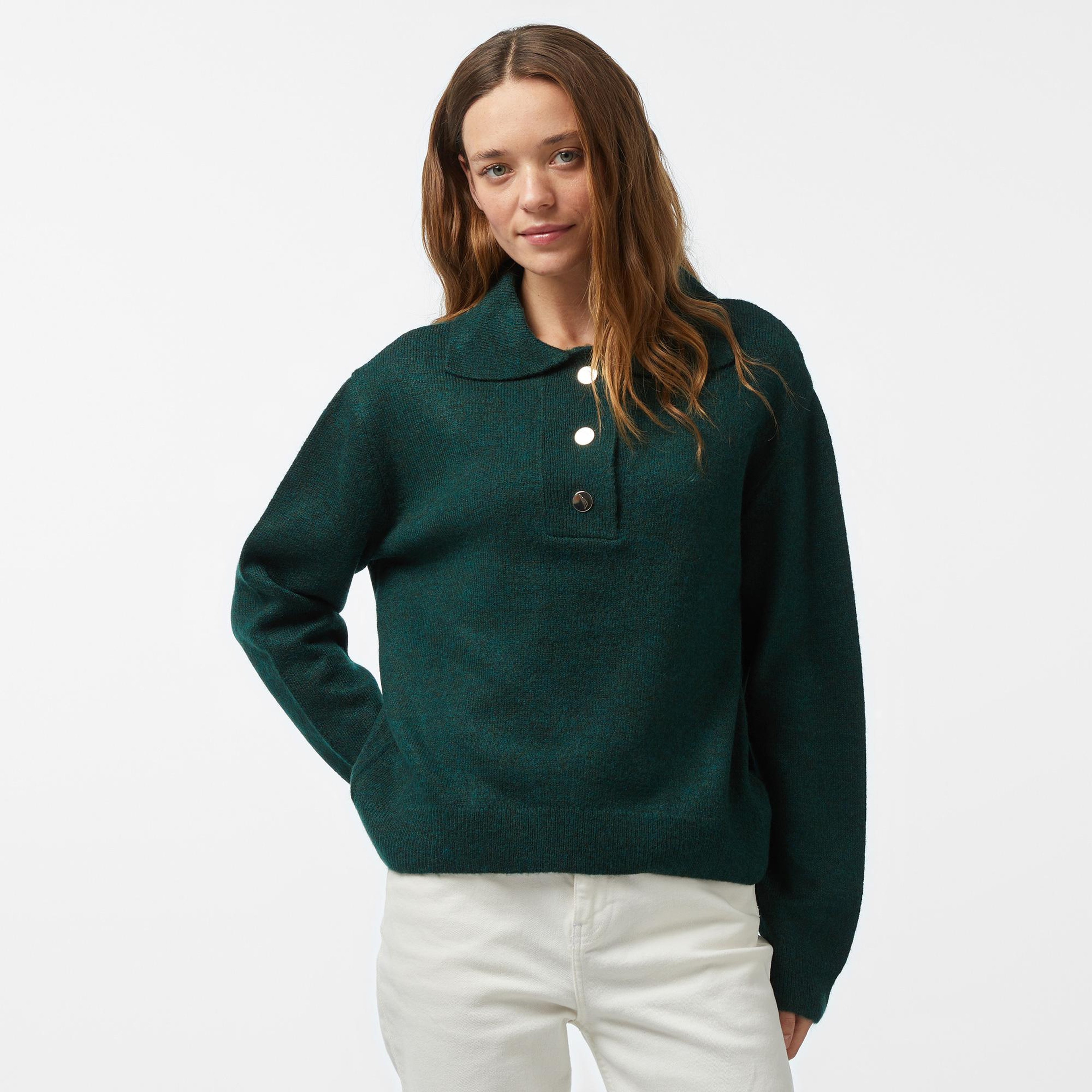 Nautica Kadın Yeşil Regular Fit Kazak
