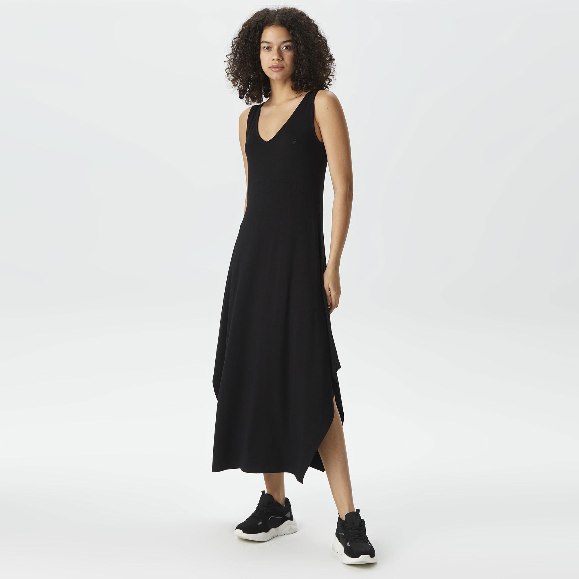 Nautica Kadın Siyah Relaxed Fit Askılı Elbise
