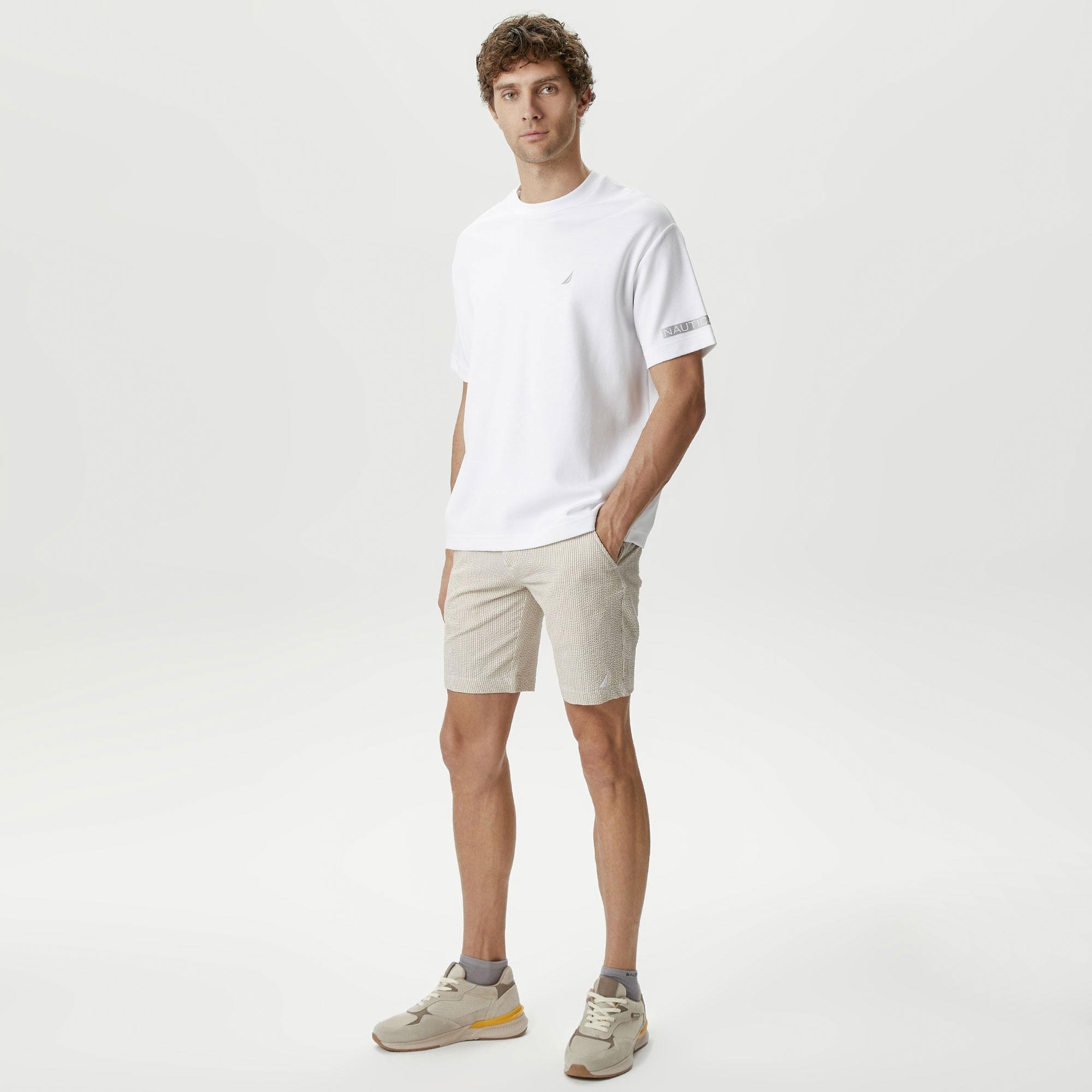 Nautica Erkek Beyaz Oversize T-Shirt