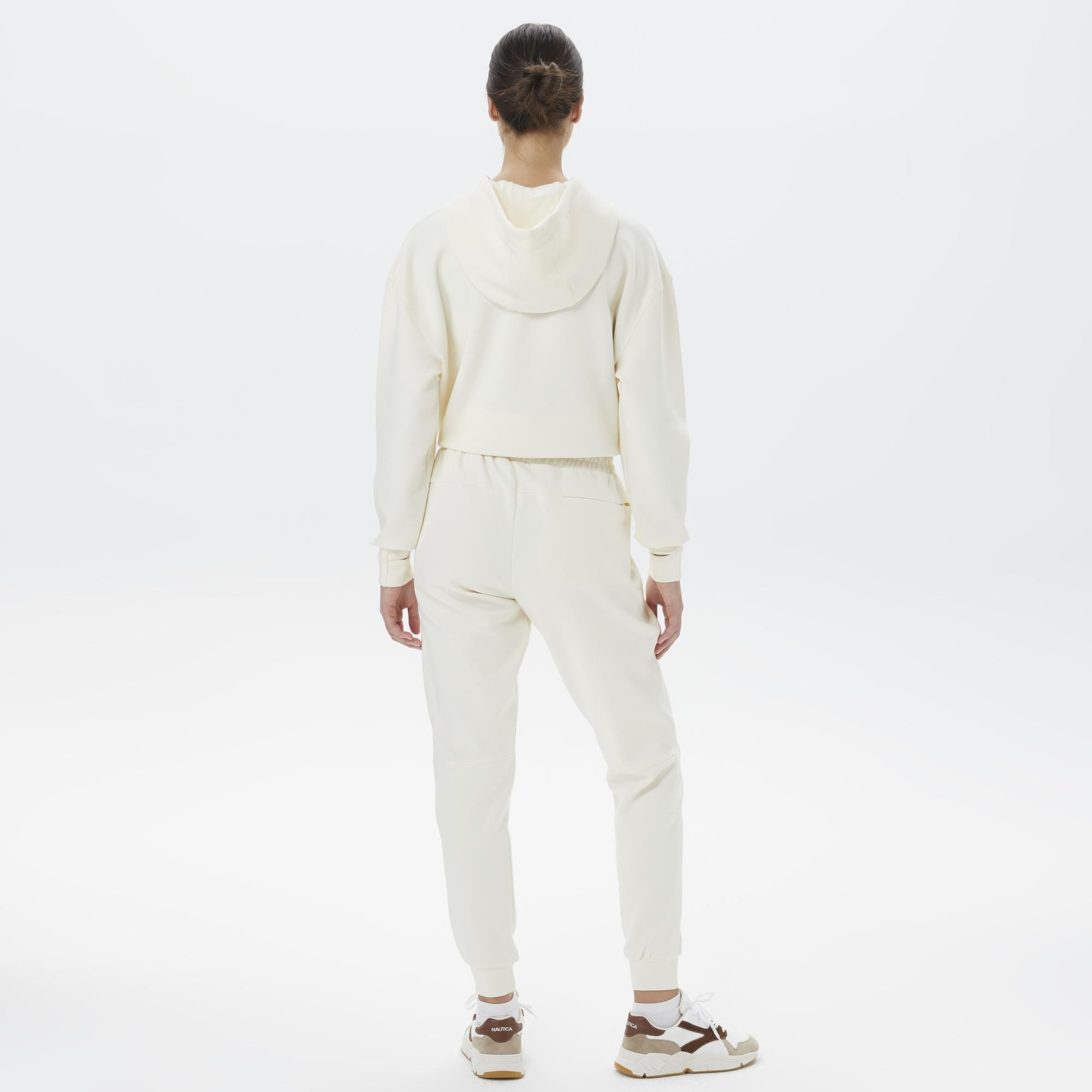 Nautica Kadın Beyaz Relaxed Fit Kapüşonlu Sweatshirt