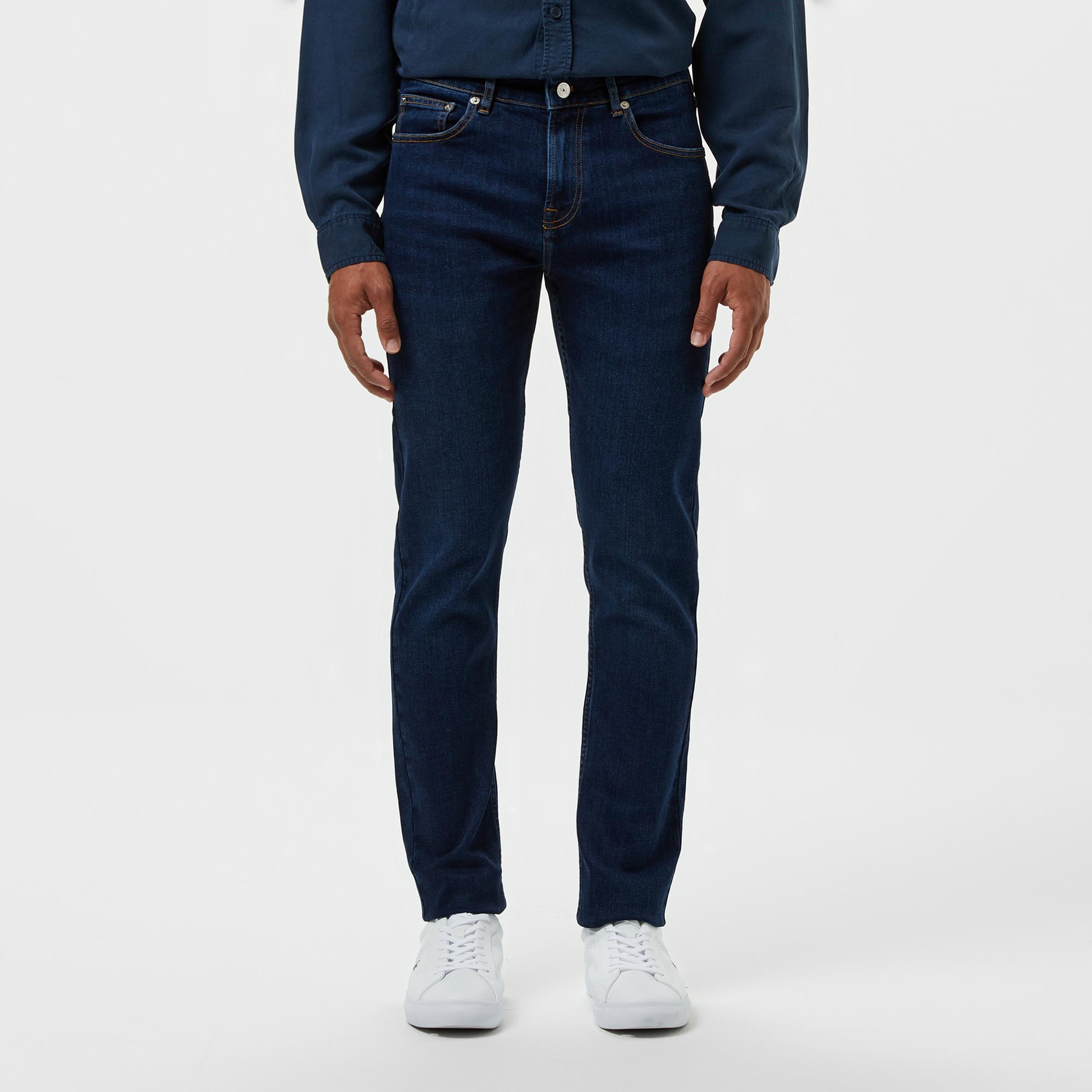 Erkek Slim Fit Koyu Mavi Jean Pantolon