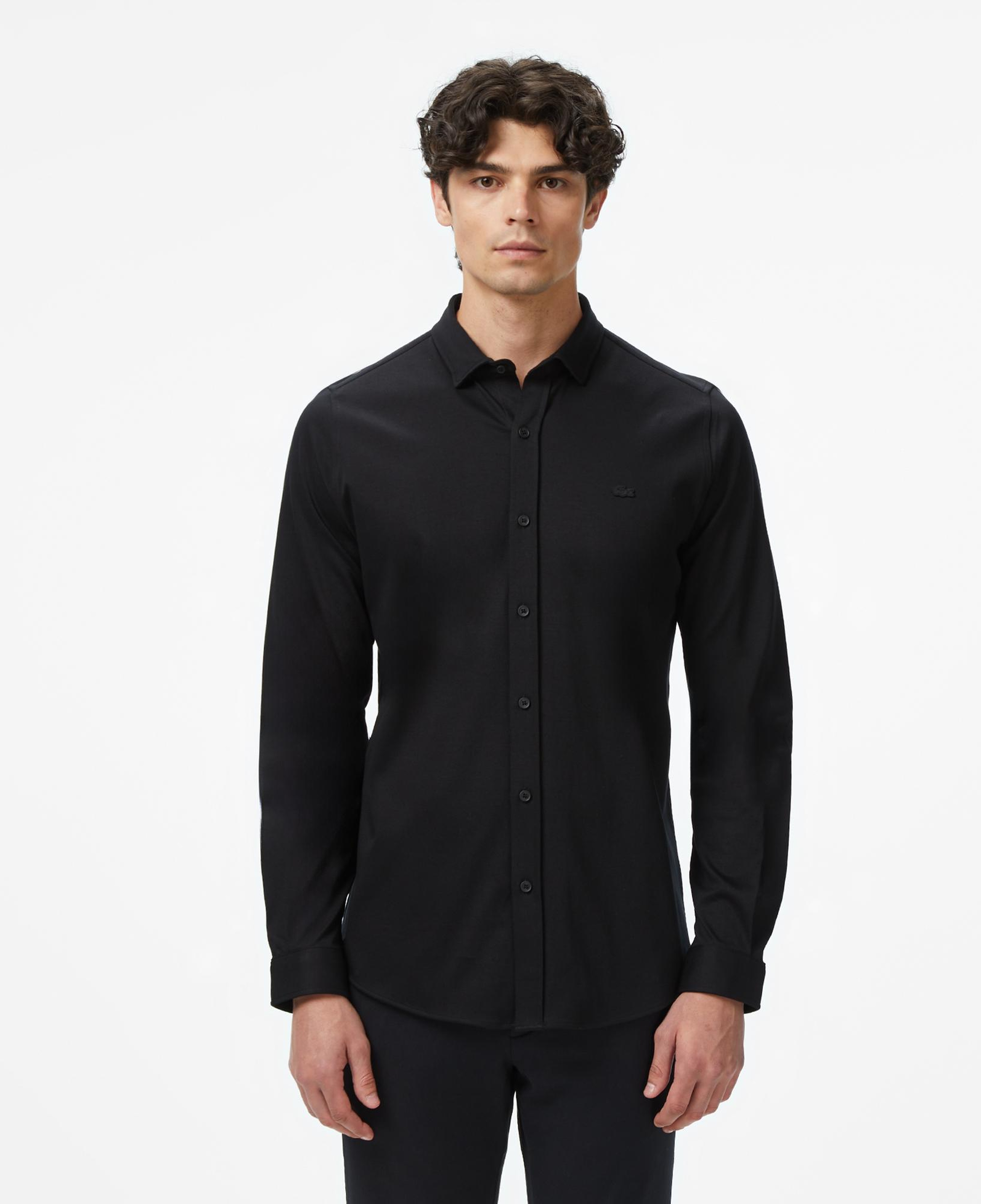 Erkek Slim Fit Siyah Gömlek