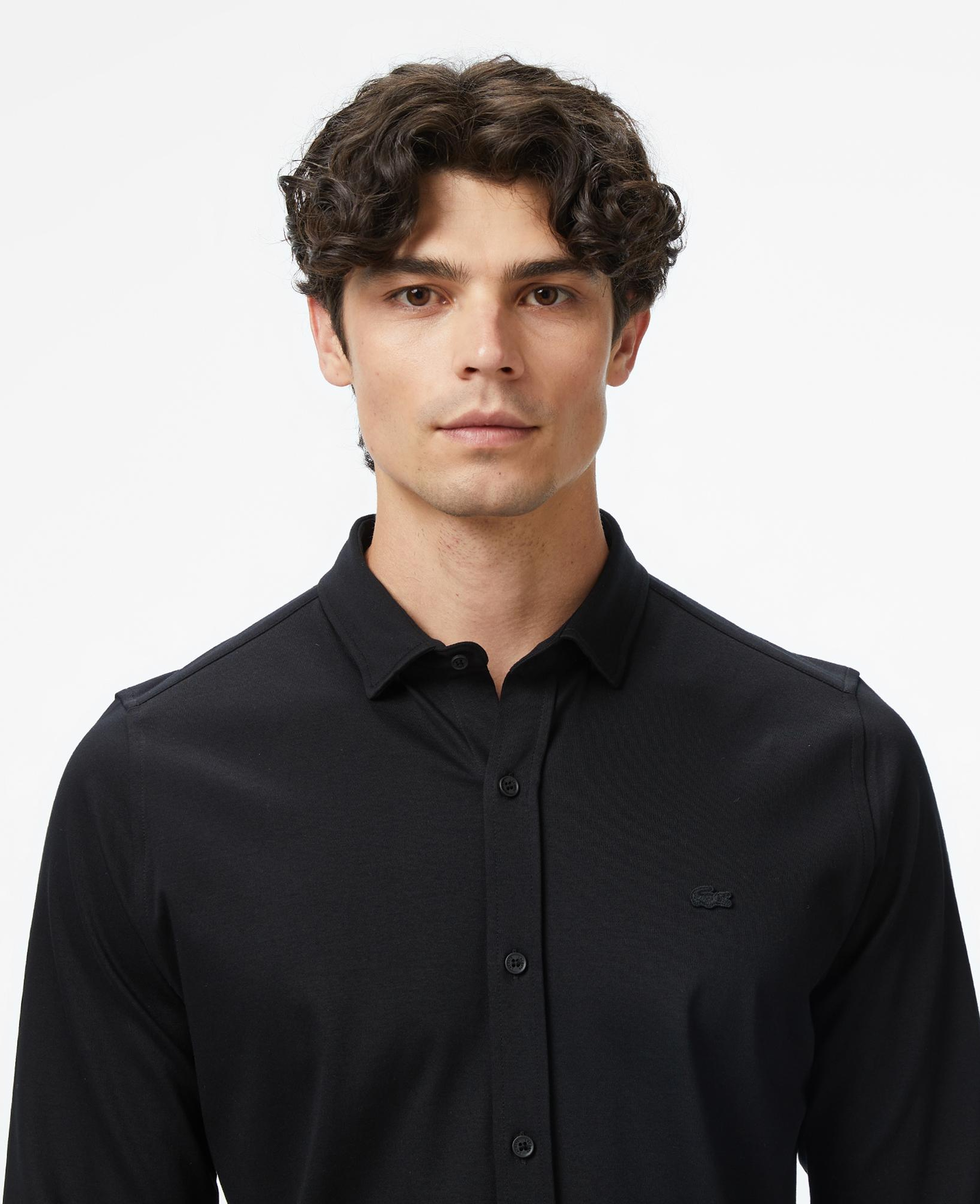 Erkek Slim Fit Siyah Gömlek
