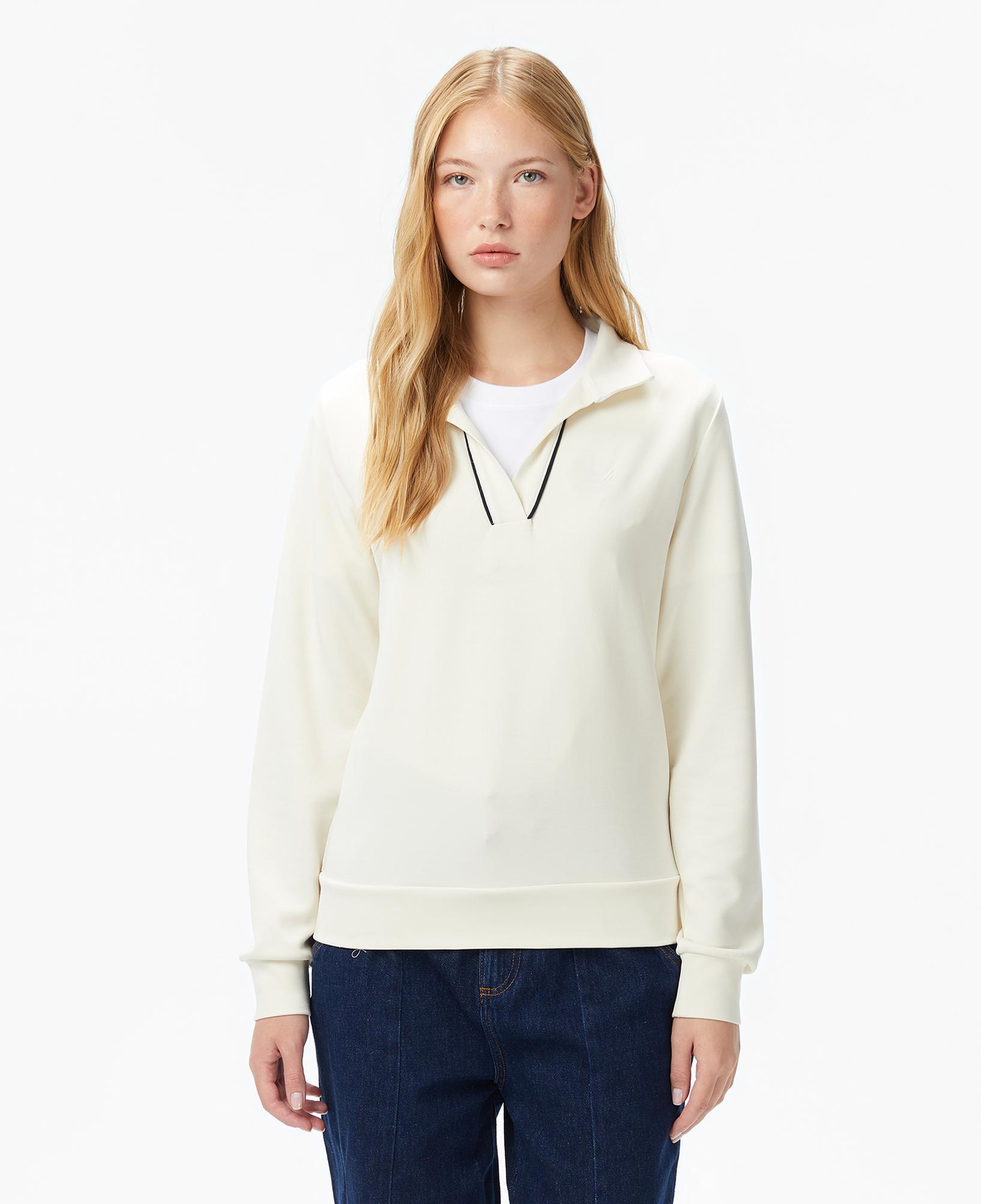 Nautica Kadın Krem Regular Fit Sweatshirt