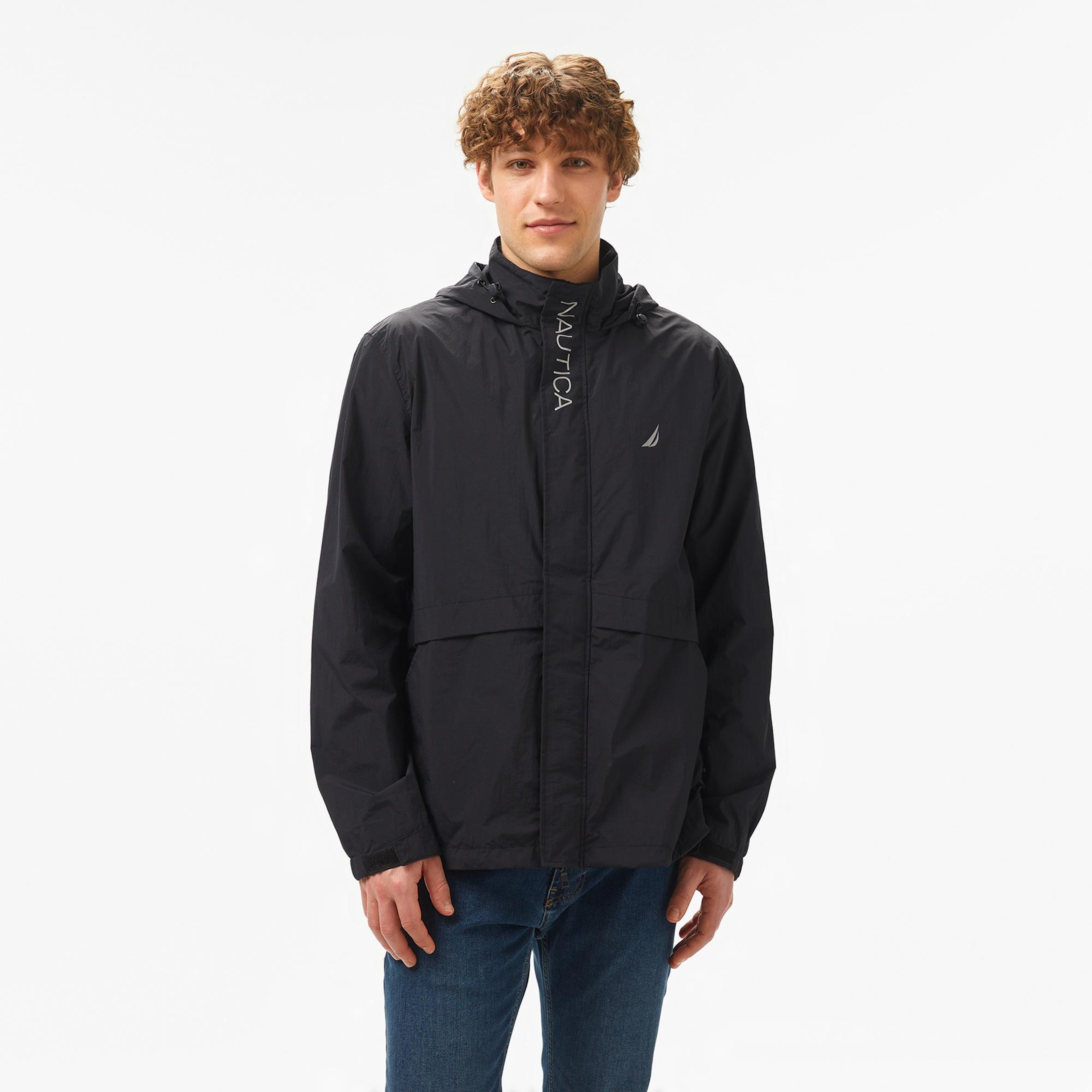 Nautica Erkek Siyah Standart Fit Kapüşonlu Mont