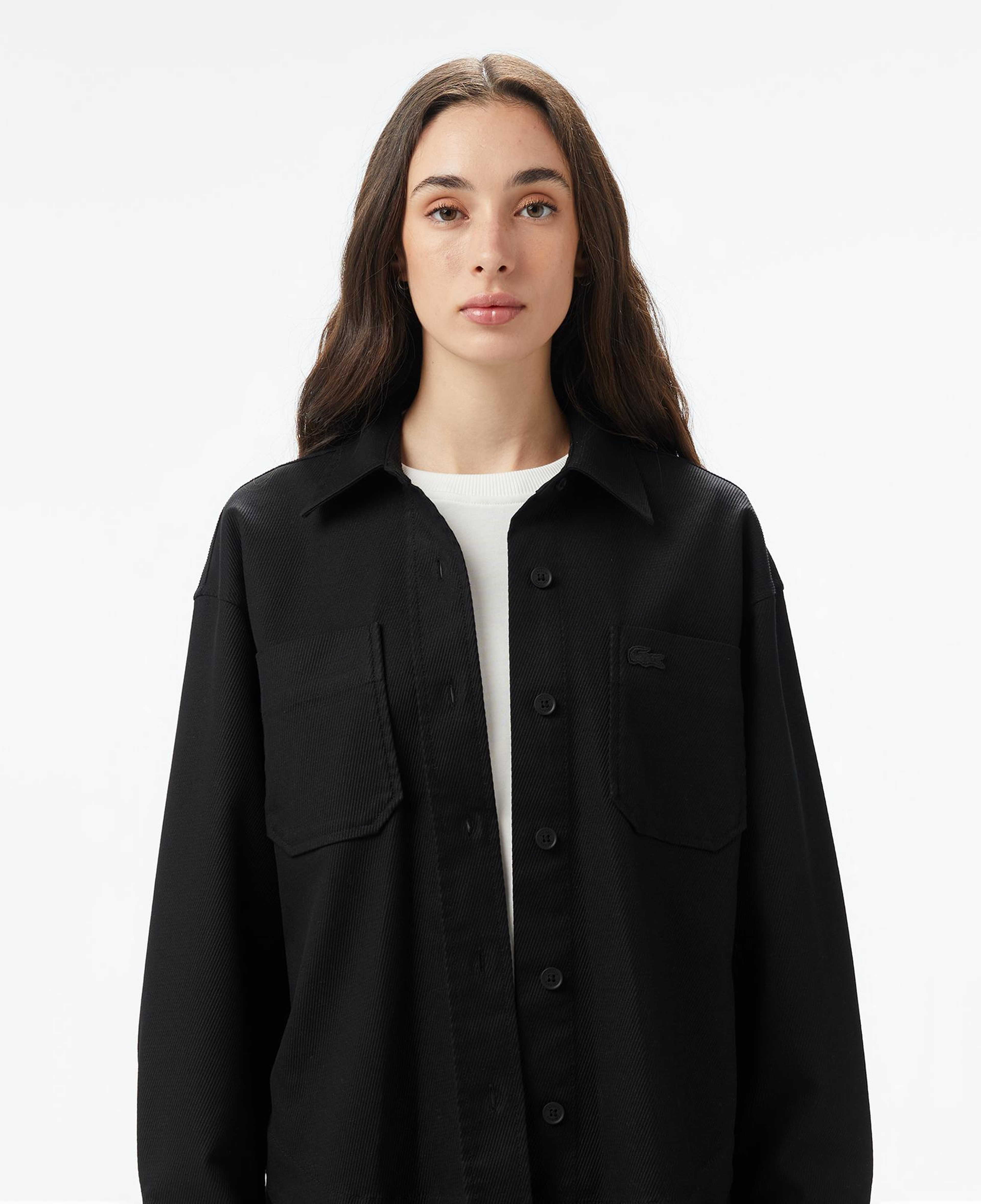 Kadın Relaxed Fit Siyah Dış Gömlek