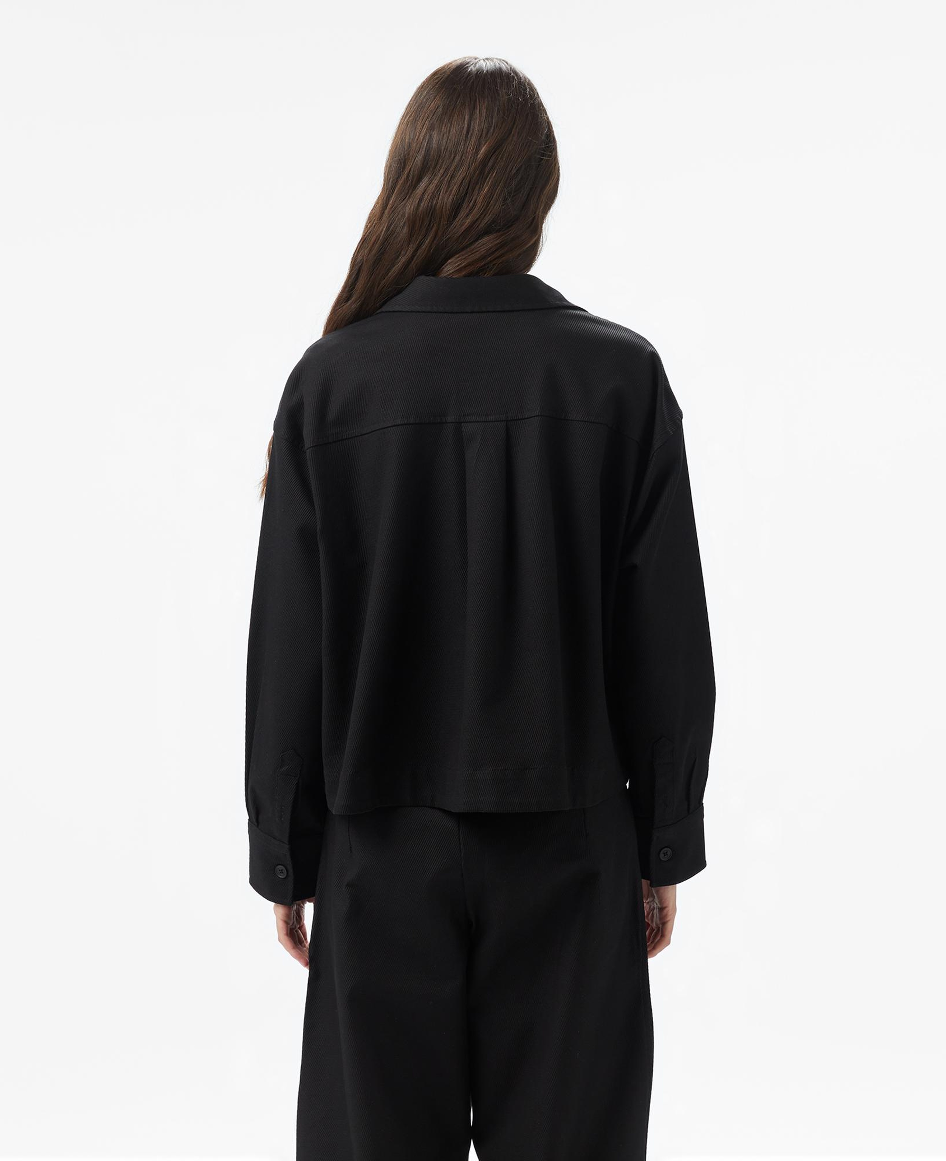 Kadın Relaxed Fit Siyah Dış Gömlek