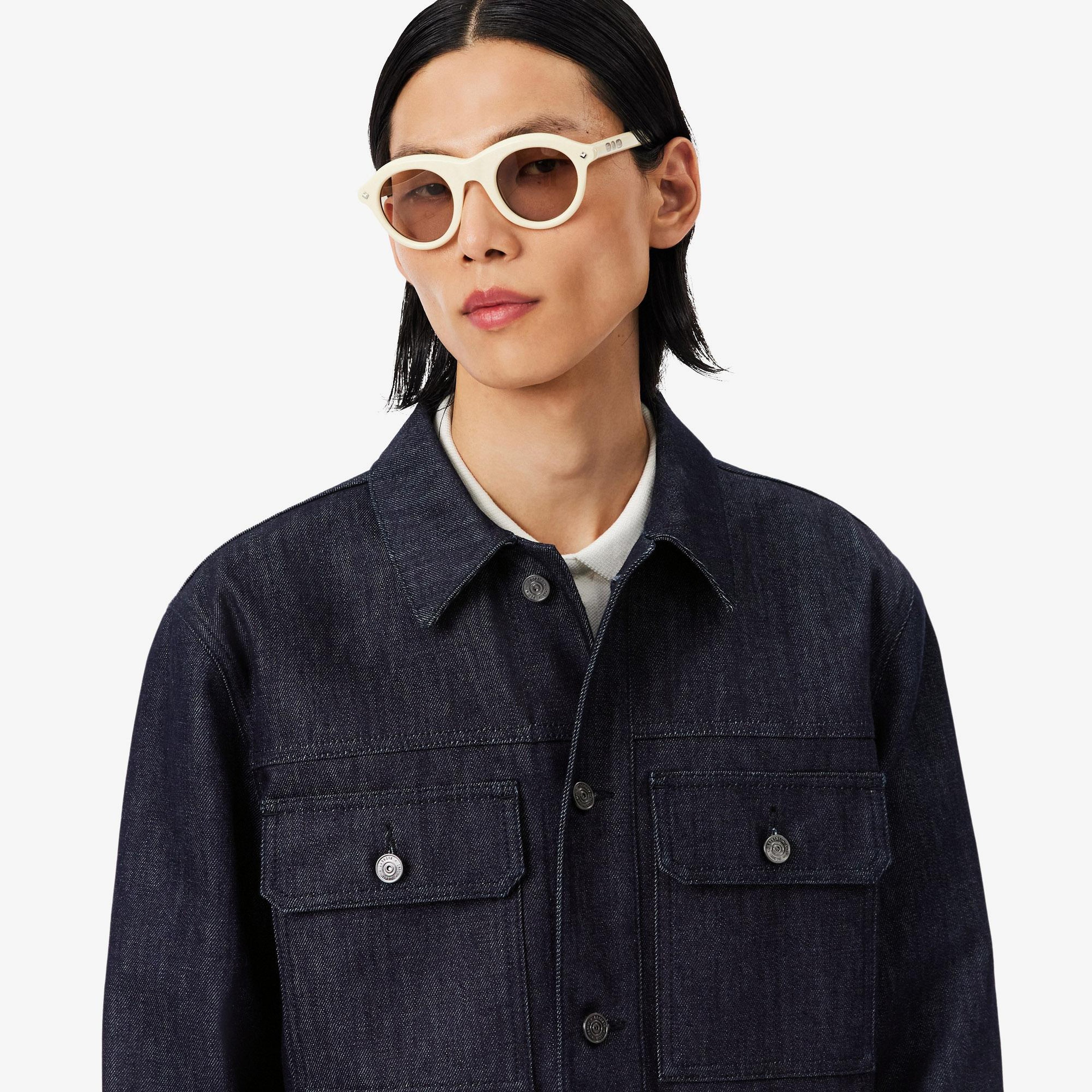 FW25 RUNWAY Erkek Regular Fit Gömlek Yaka Denim Lacivert Ceket