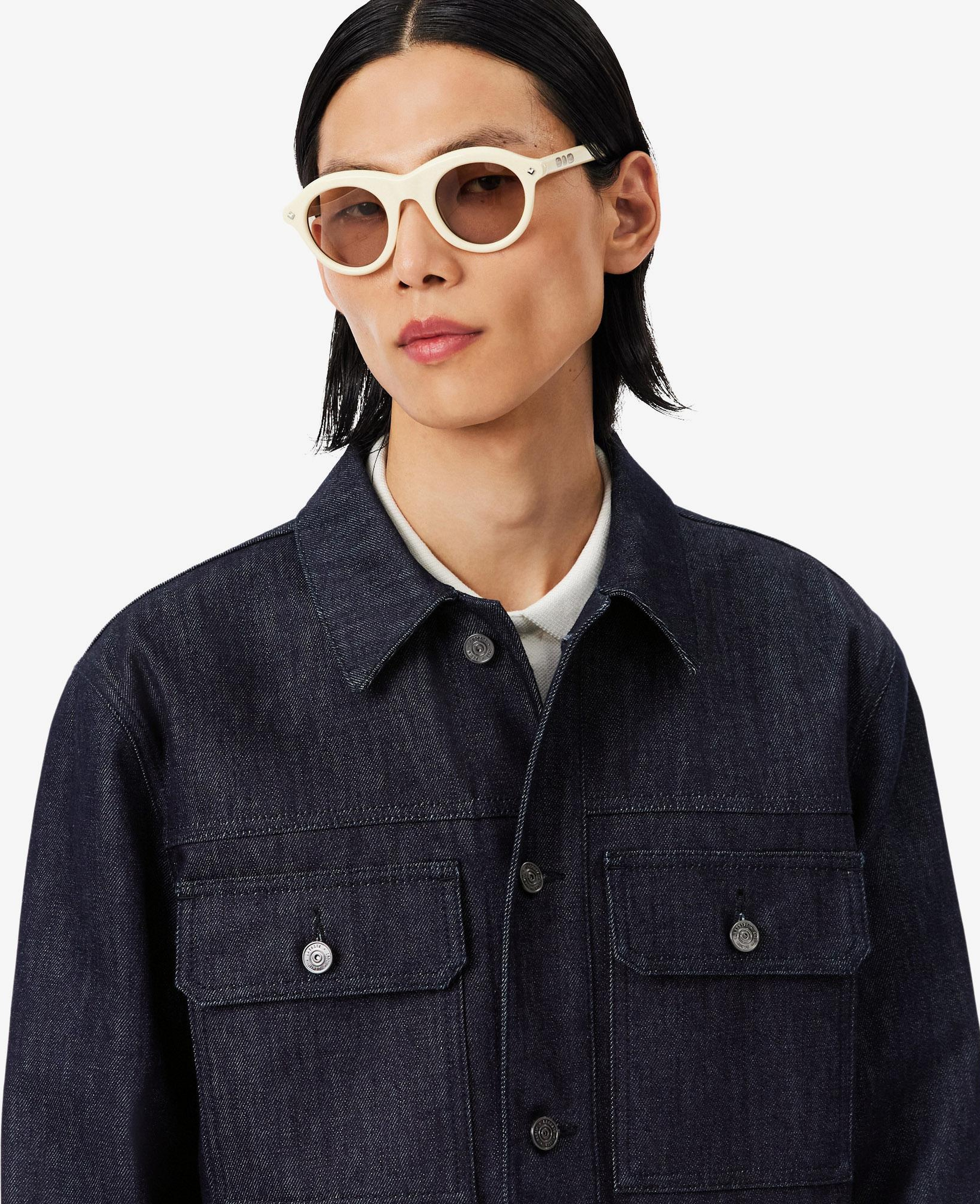 FW25 RUNWAY Erkek Regular Fit Gömlek Yaka Denim Lacivert Ceket