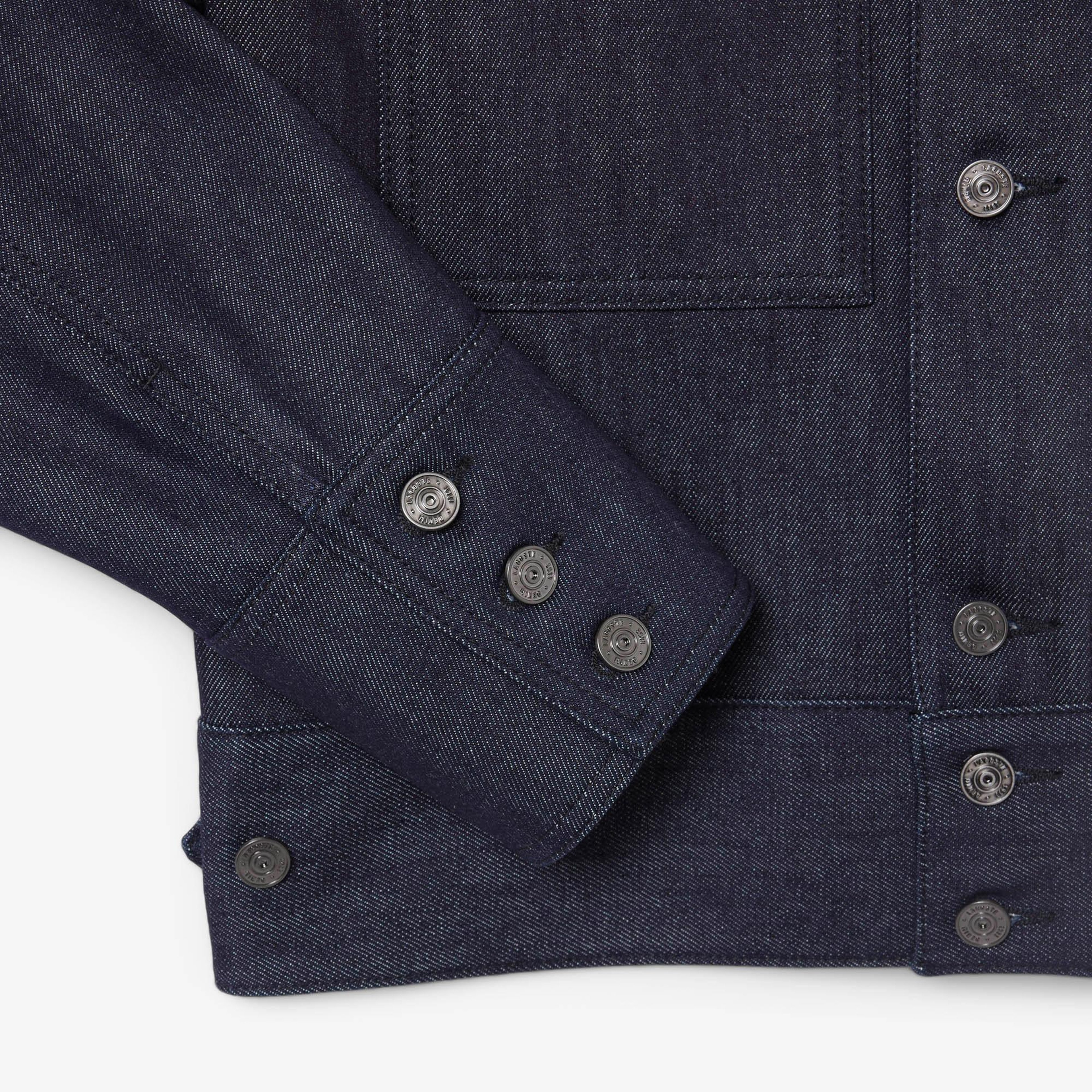 FW25 RUNWAY Erkek Regular Fit Gömlek Yaka Denim Lacivert Ceket