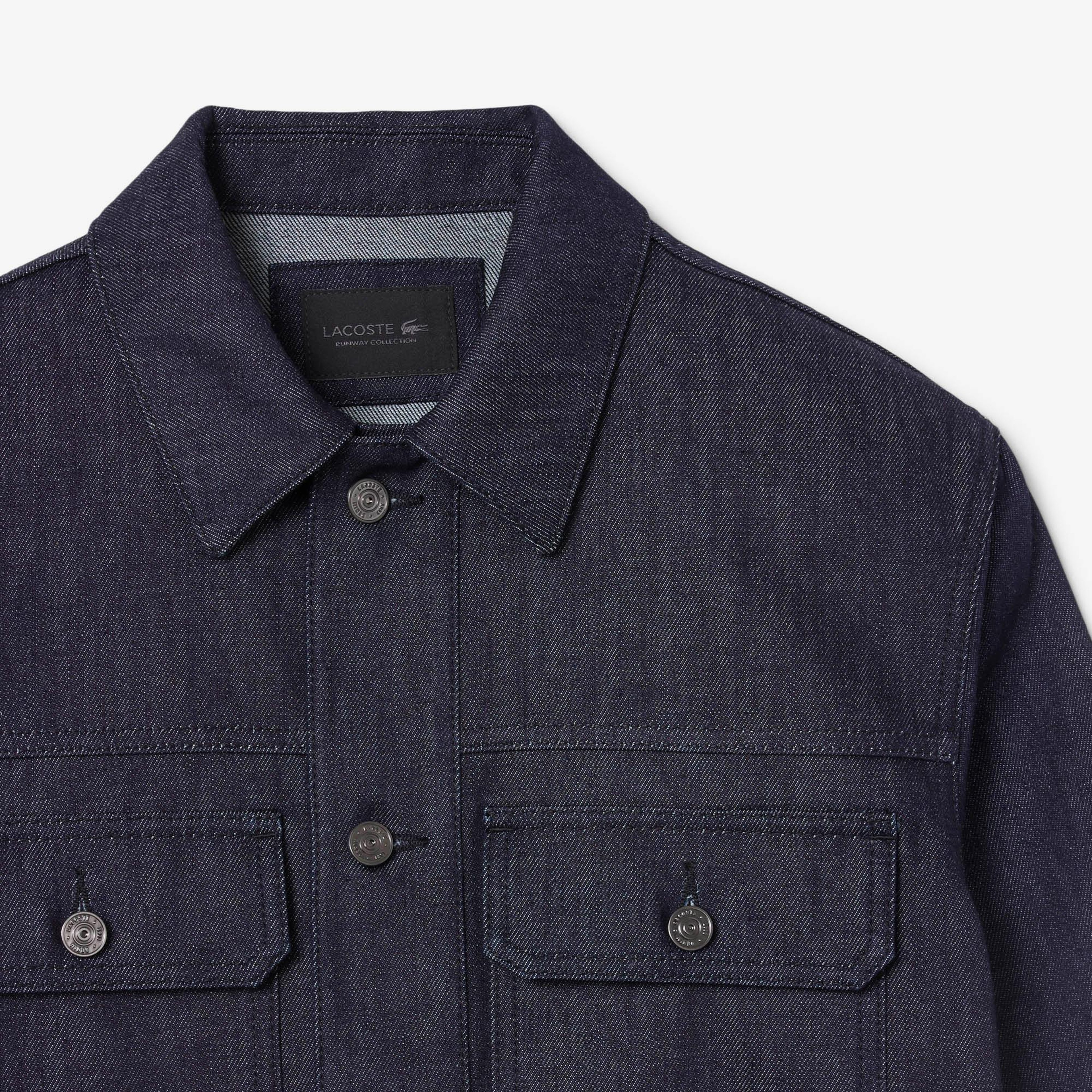 FW25 RUNWAY Erkek Regular Fit Gömlek Yaka Denim Lacivert Ceket