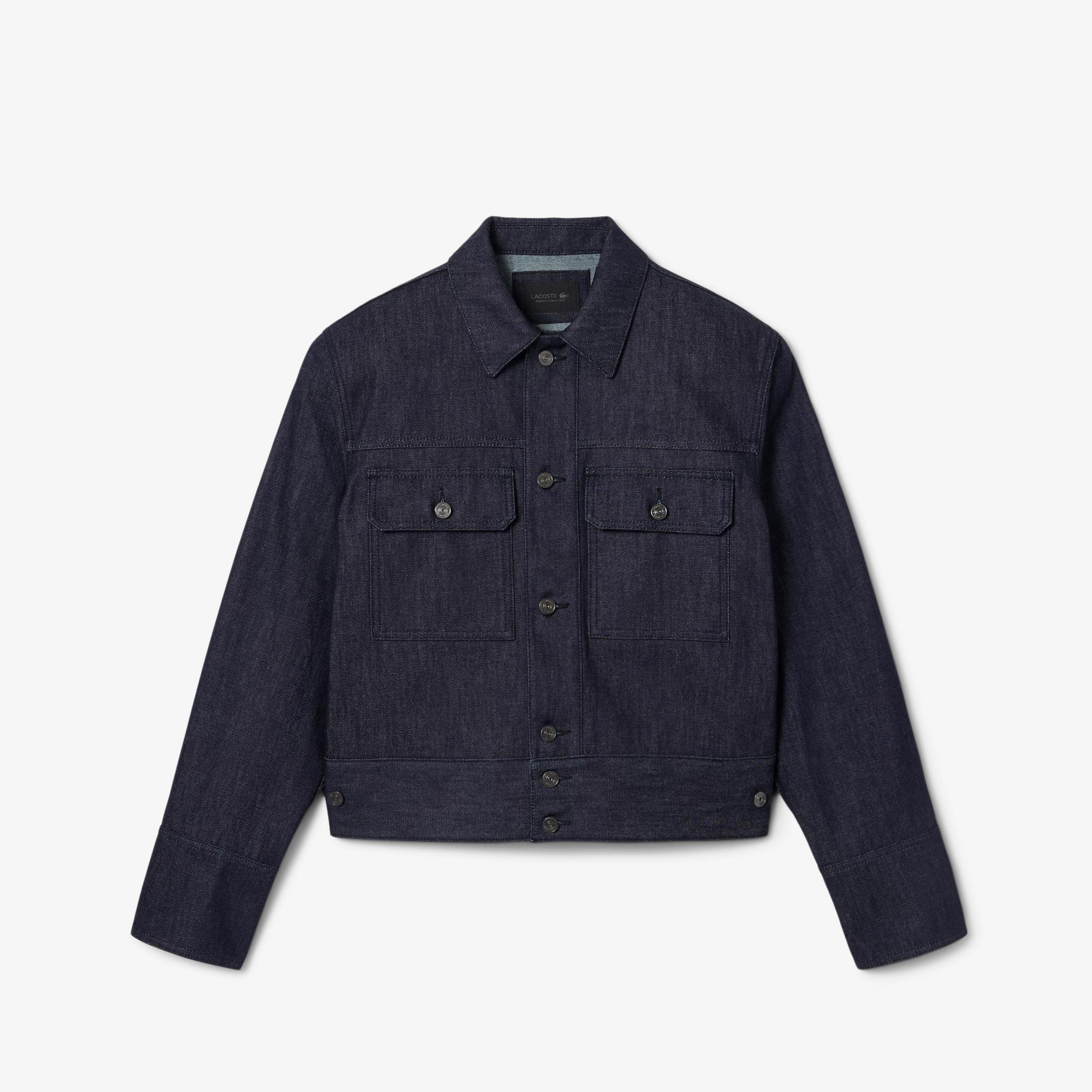 FW25 RUNWAY Erkek Regular Fit Gömlek Yaka Denim Lacivert Ceket