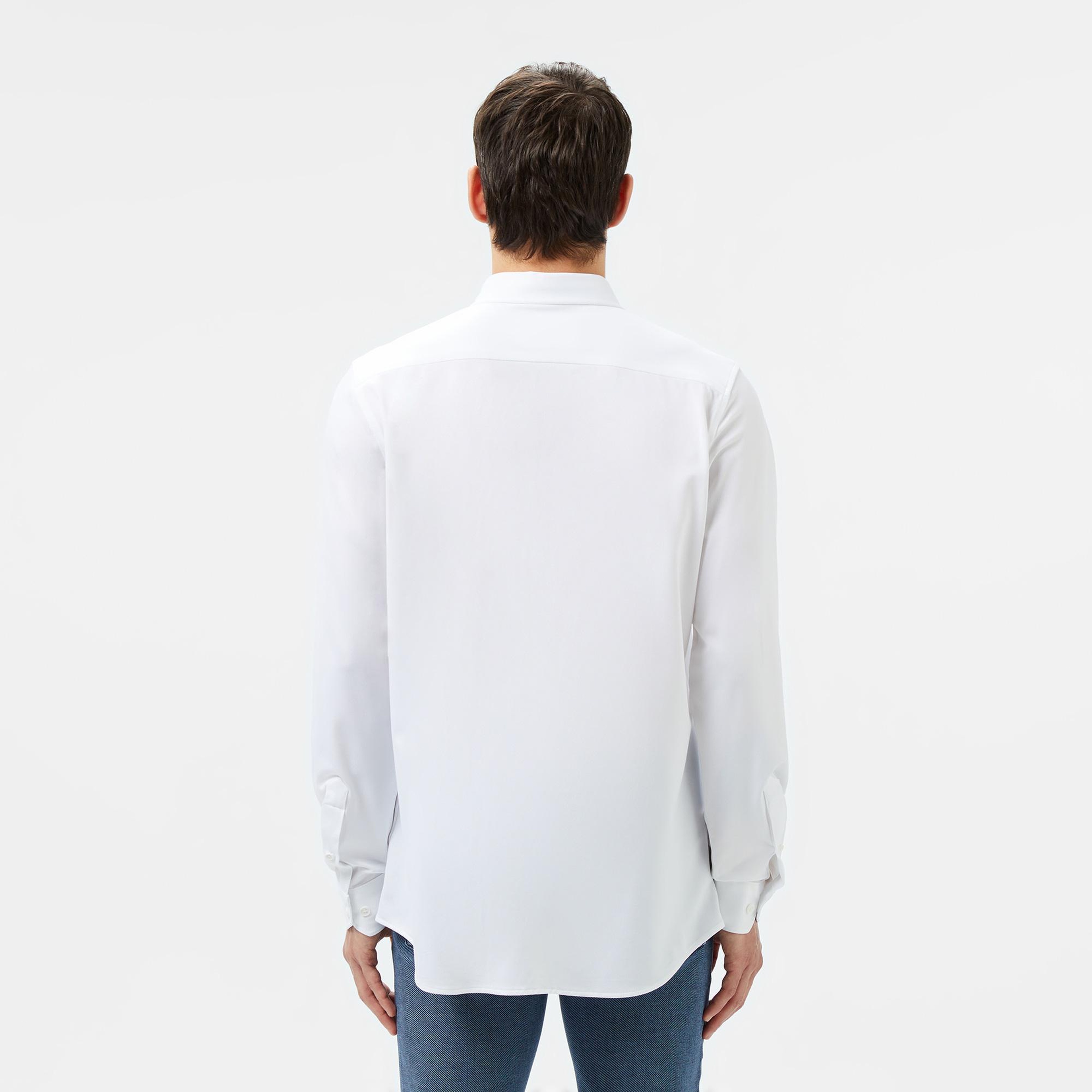 Erkek Slim Fit Beyaz Gömlek