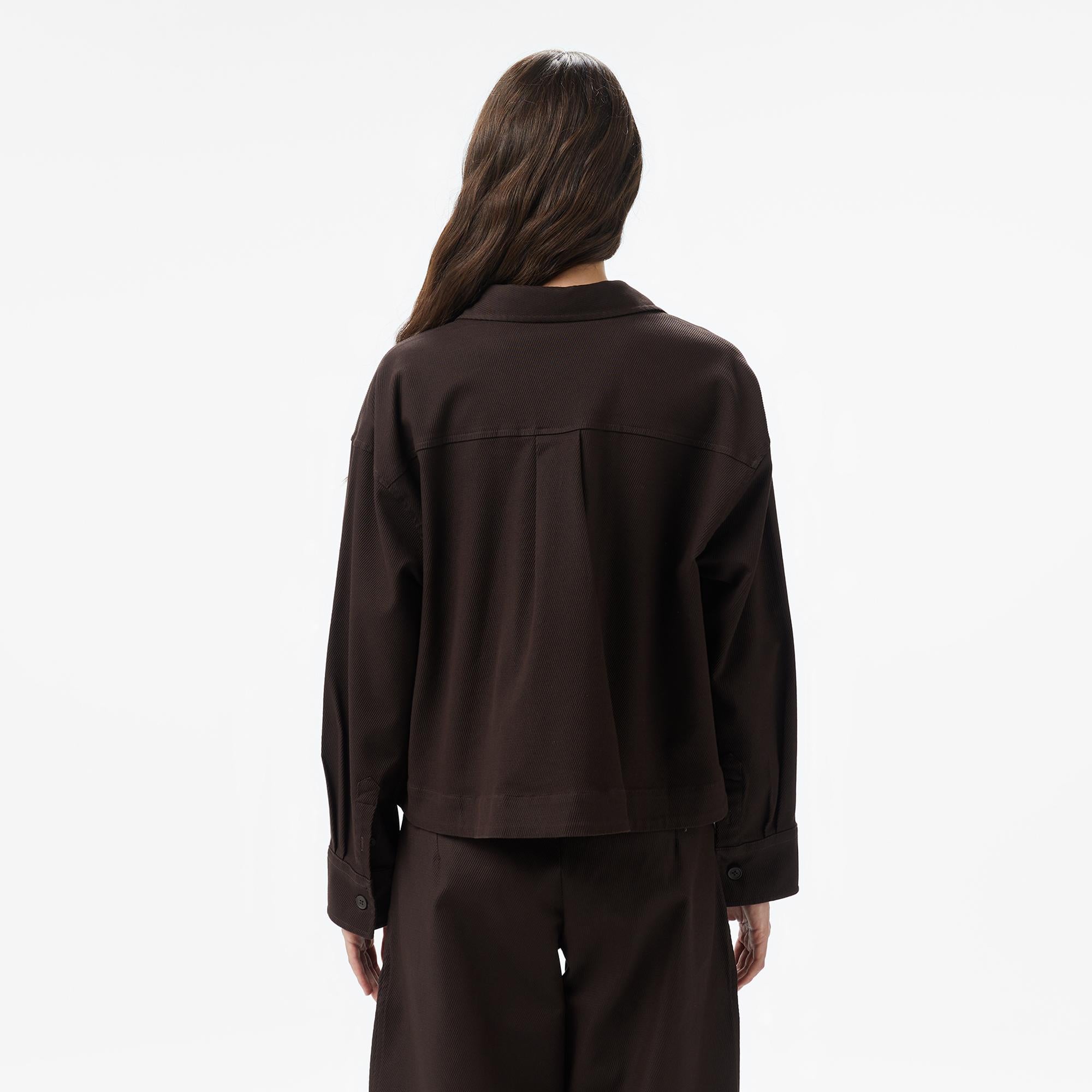 Kadın Relaxed Fit Kahverengi Dış Gömlek