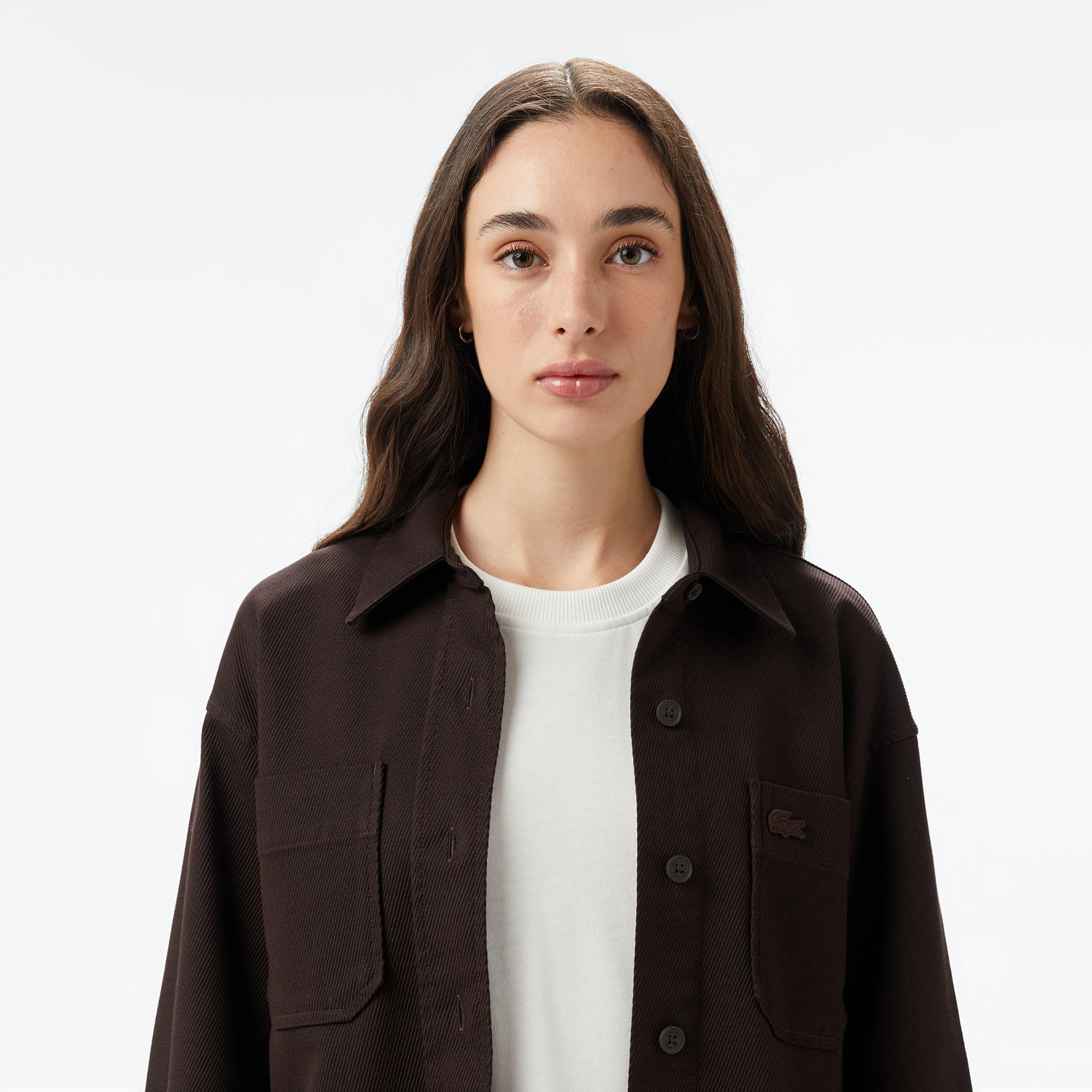 Kadın Relaxed Fit Kahverengi Dış Gömlek