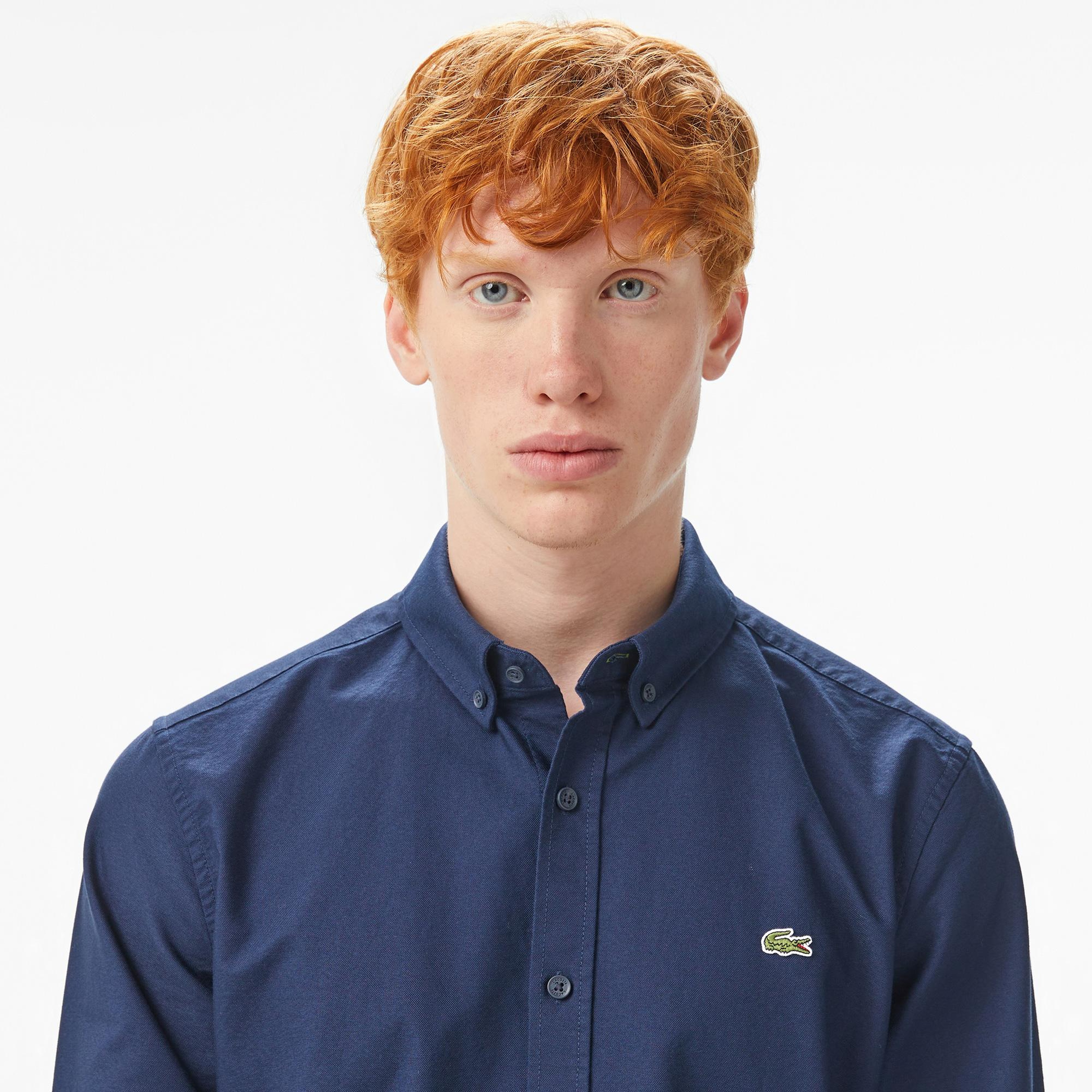 Erkek Slim Fit Lacivert Gömlek