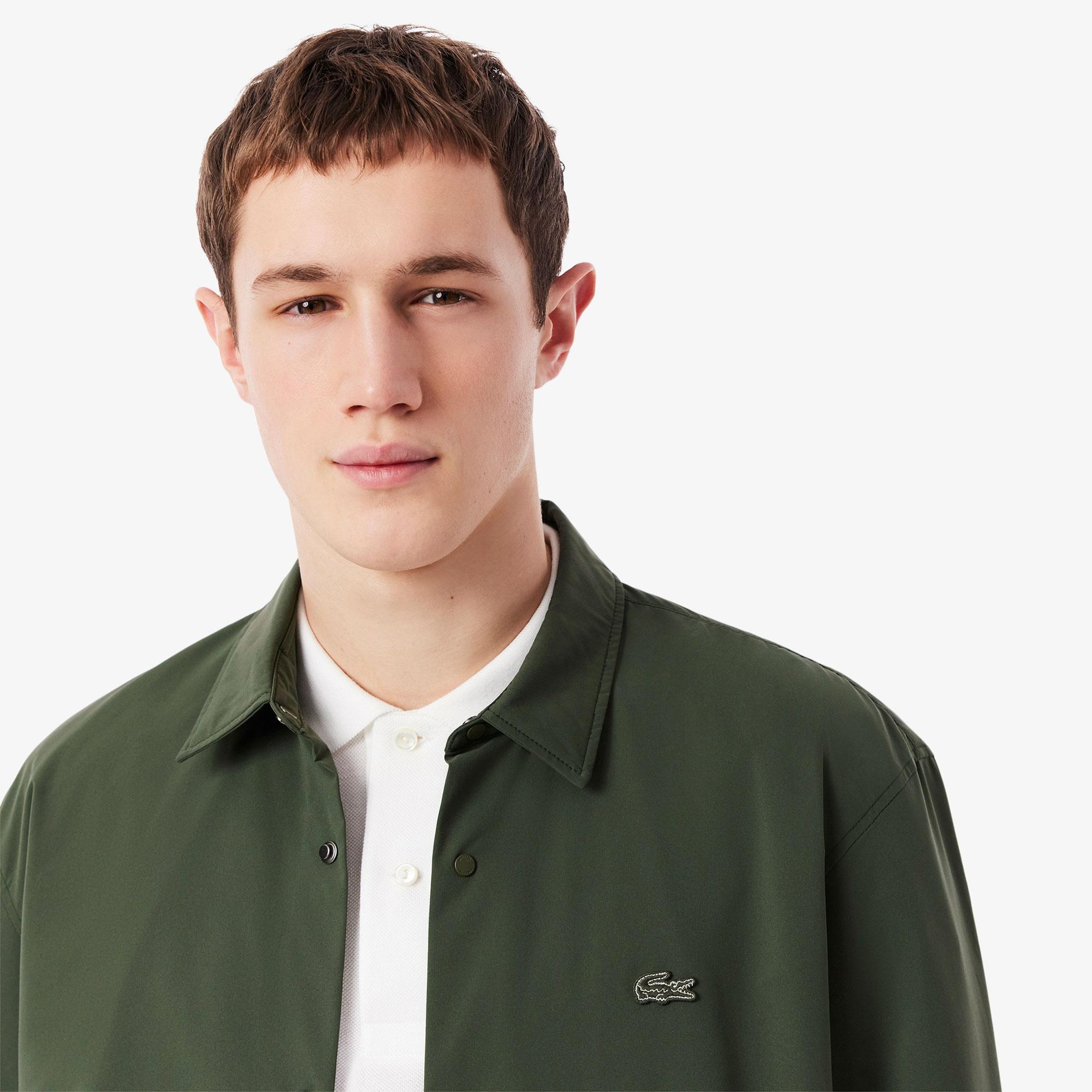 Erkek Oversize Fit Haki Dış Gömlek
