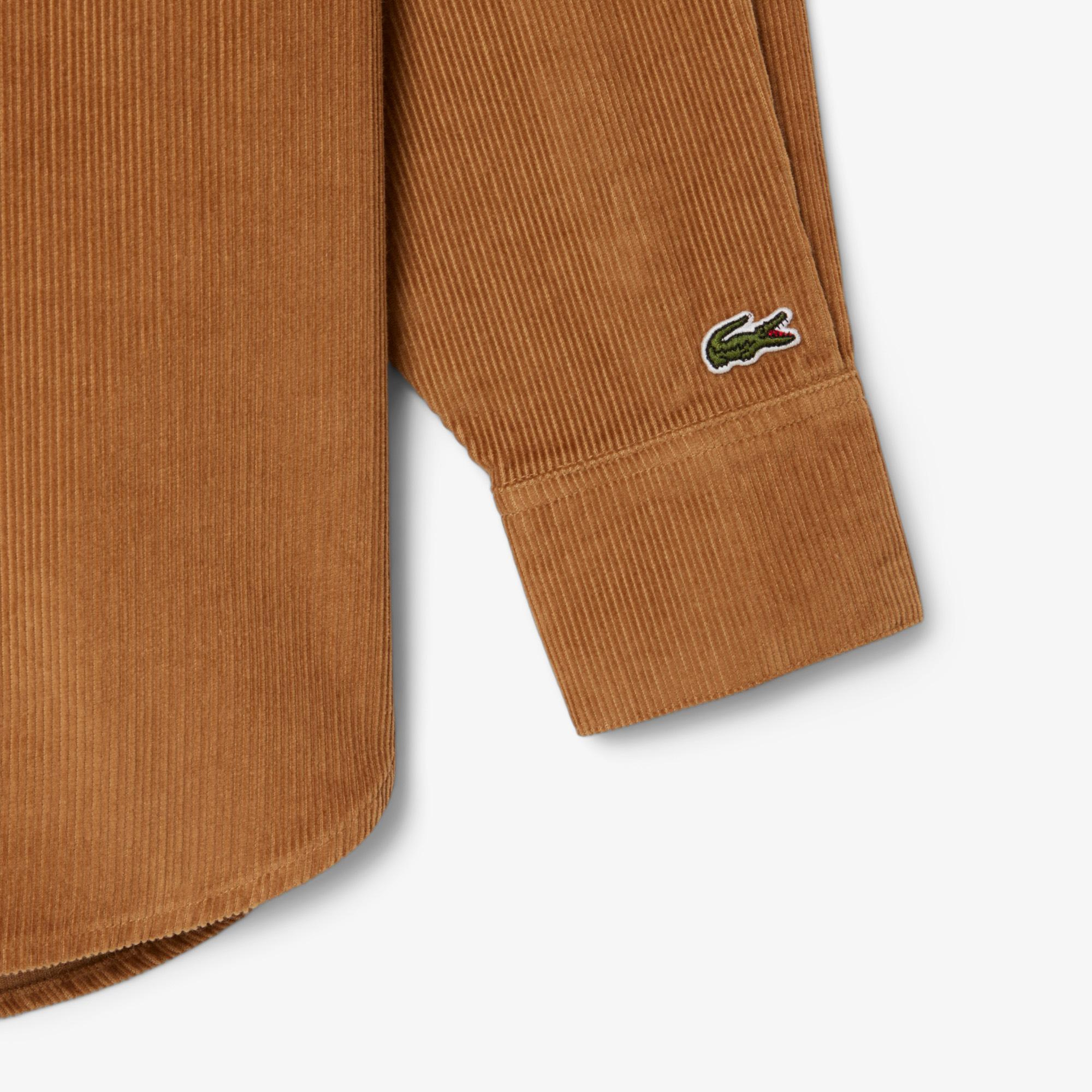 Kadın Oversize Fit Kadife Kahverengi Gömlek