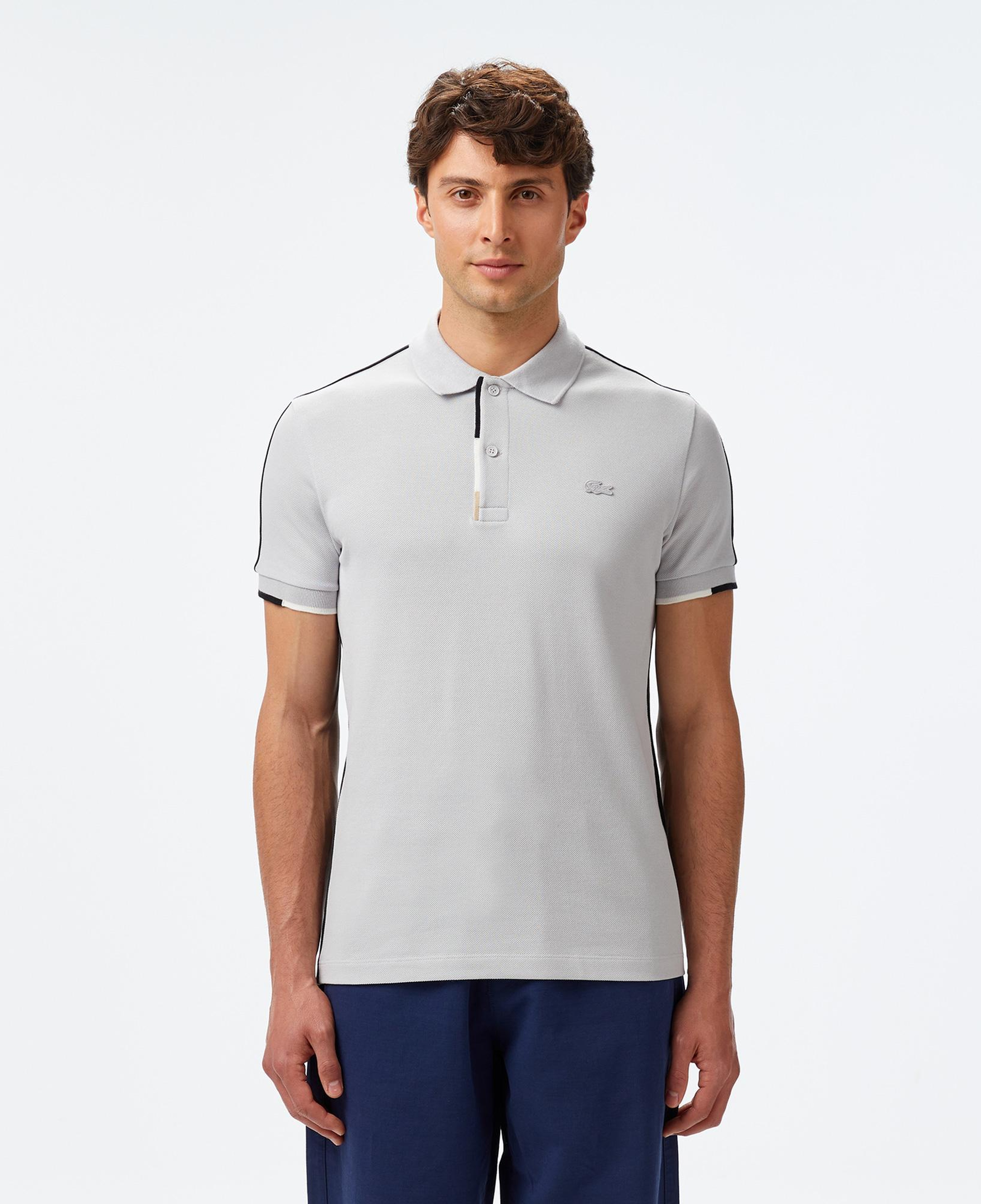 Erkek Regular Fit Renk Bloklu Gri Polo
