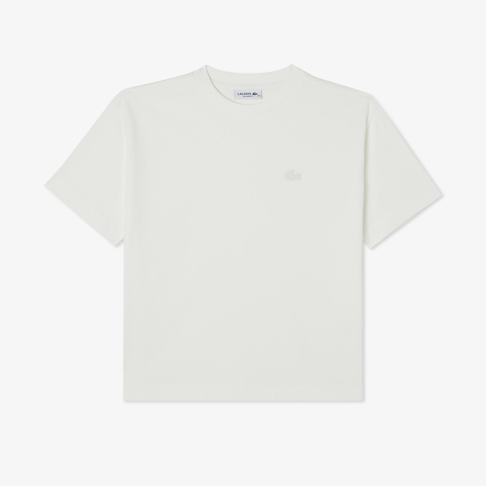 Kadın Loose Fit Bisiklet Yaka Beyaz T-Shirt