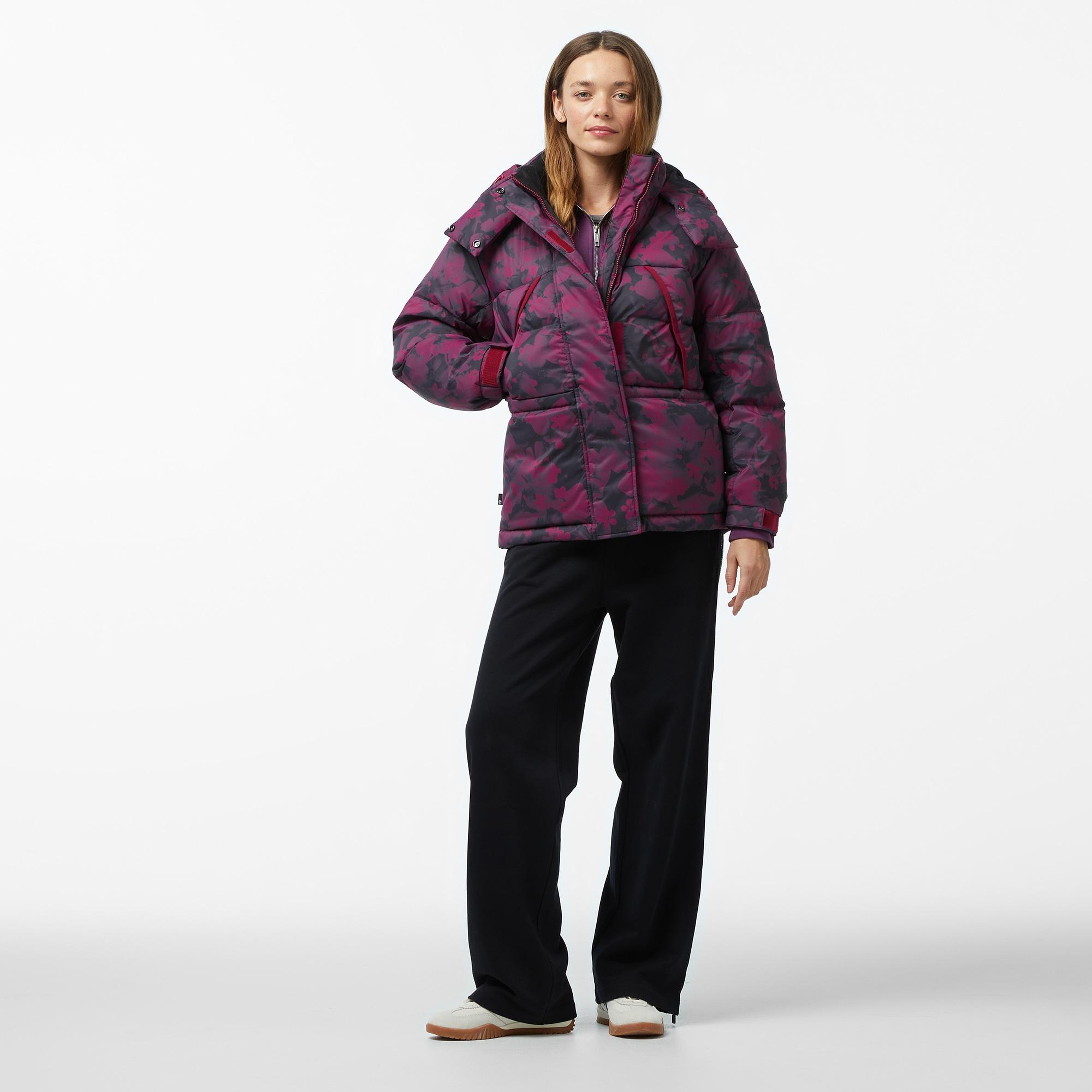 Timberland Howker Recycled Down Printed Puffer Kadın Mor Ceket