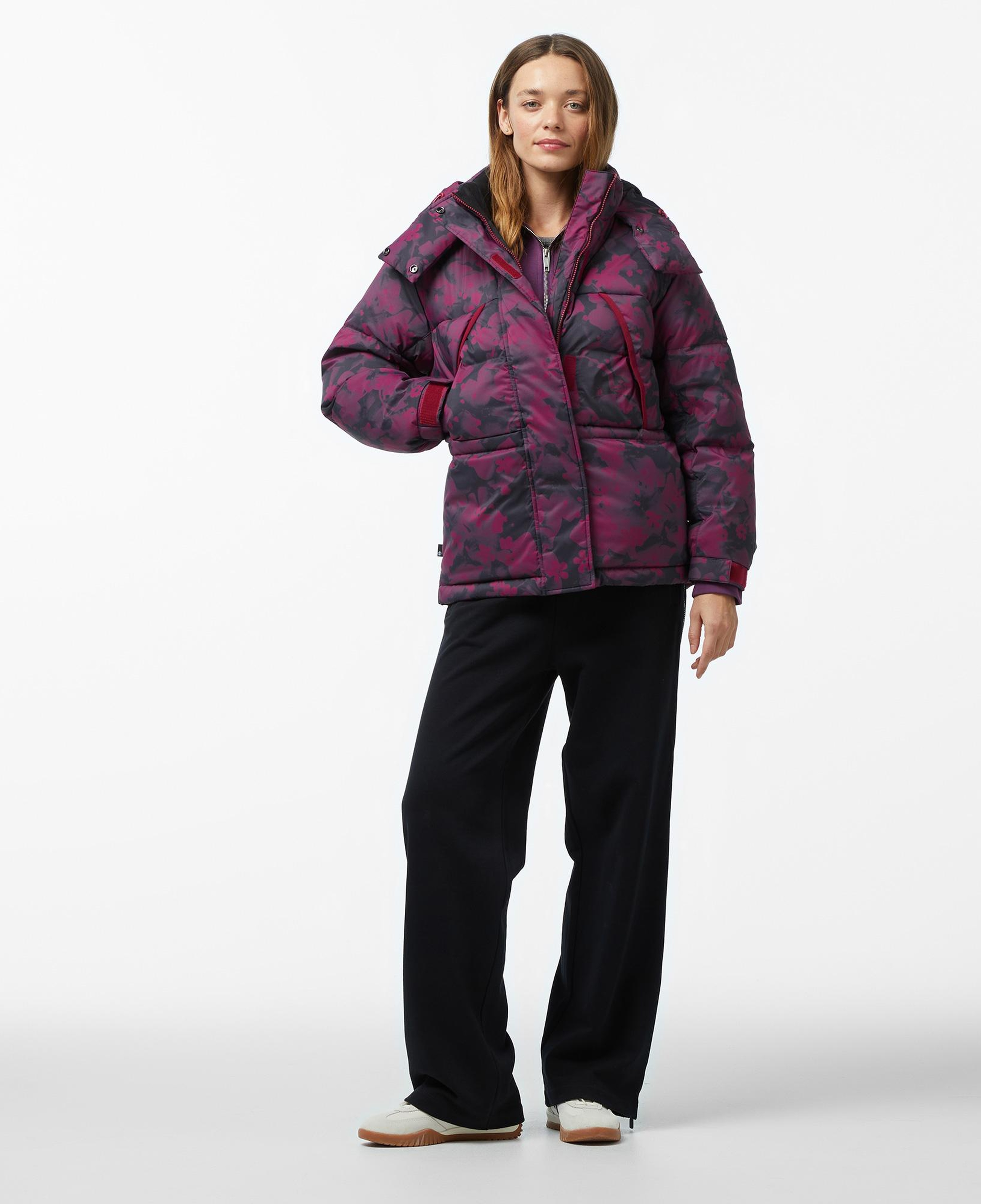 Timberland Howker Recycled Down Printed Puffer Kadın Mor Ceket