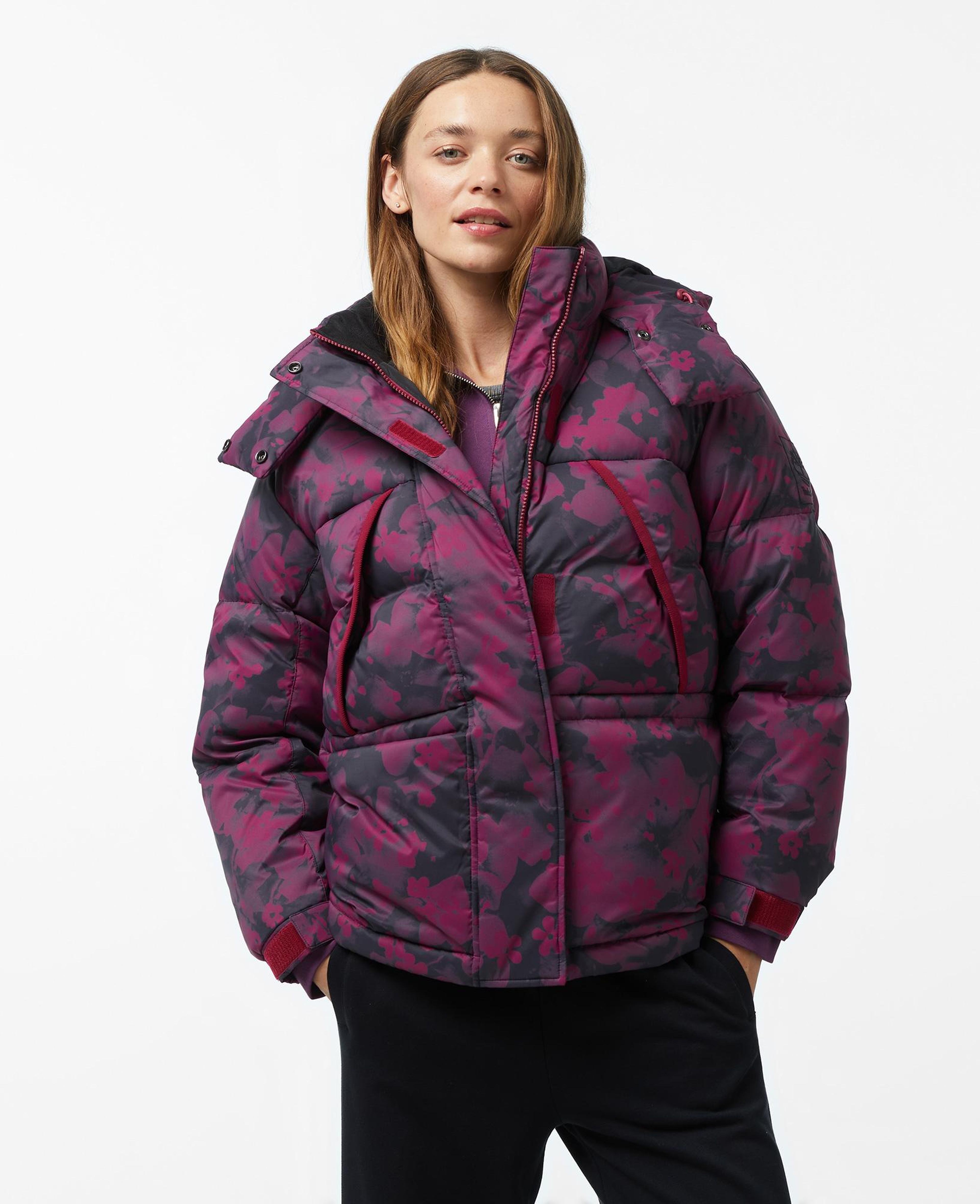 Timberland Howker Recycled Down Printed Puffer Kadın Mor Ceket