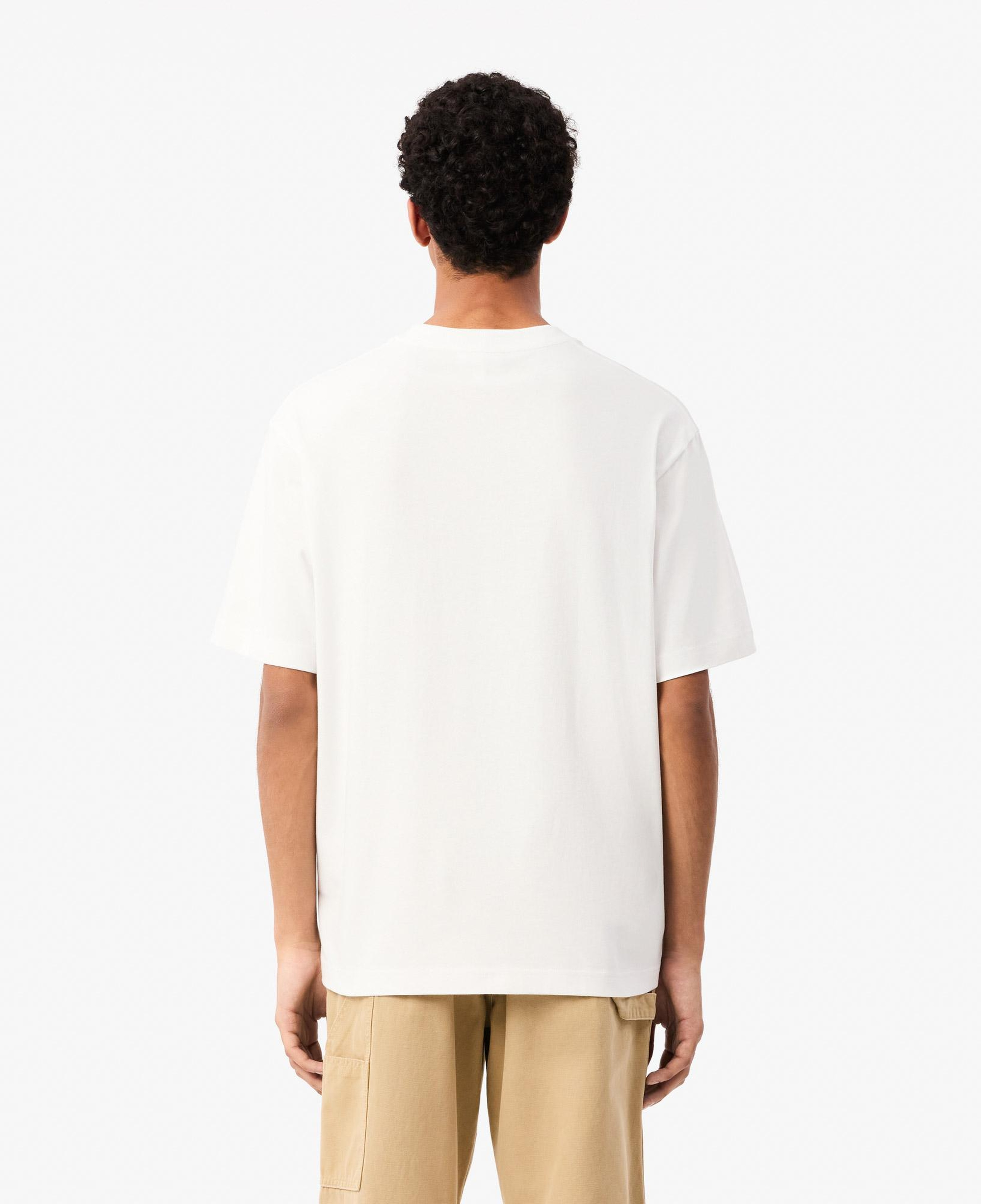Erkek Loose Fit Bisiklet Yaka Baskılı Beyaz T-Shirt