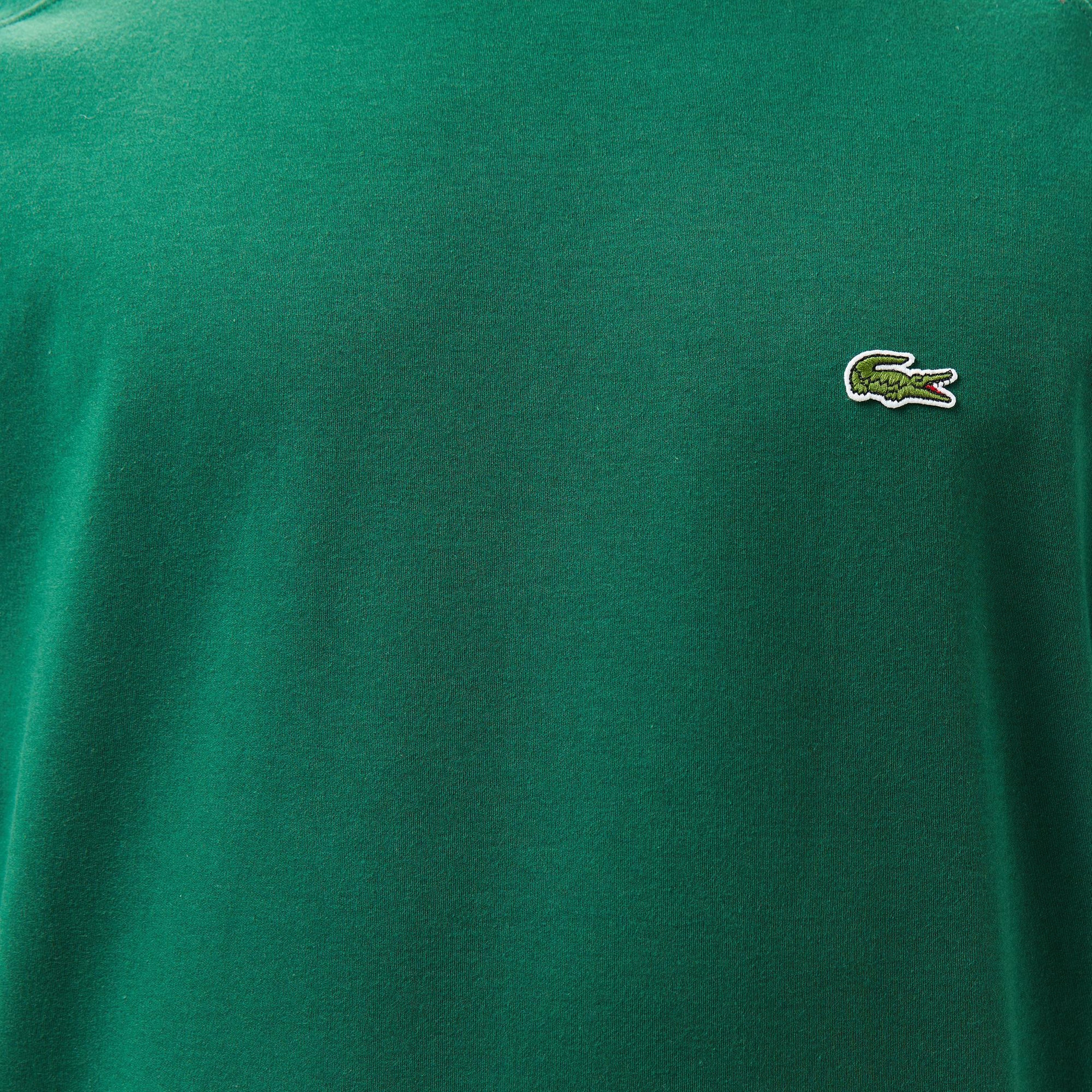 Lacoste Erkek Oversize Fit Bisiklet Yaka Baskılı Koyu Yeşil T-Shirt