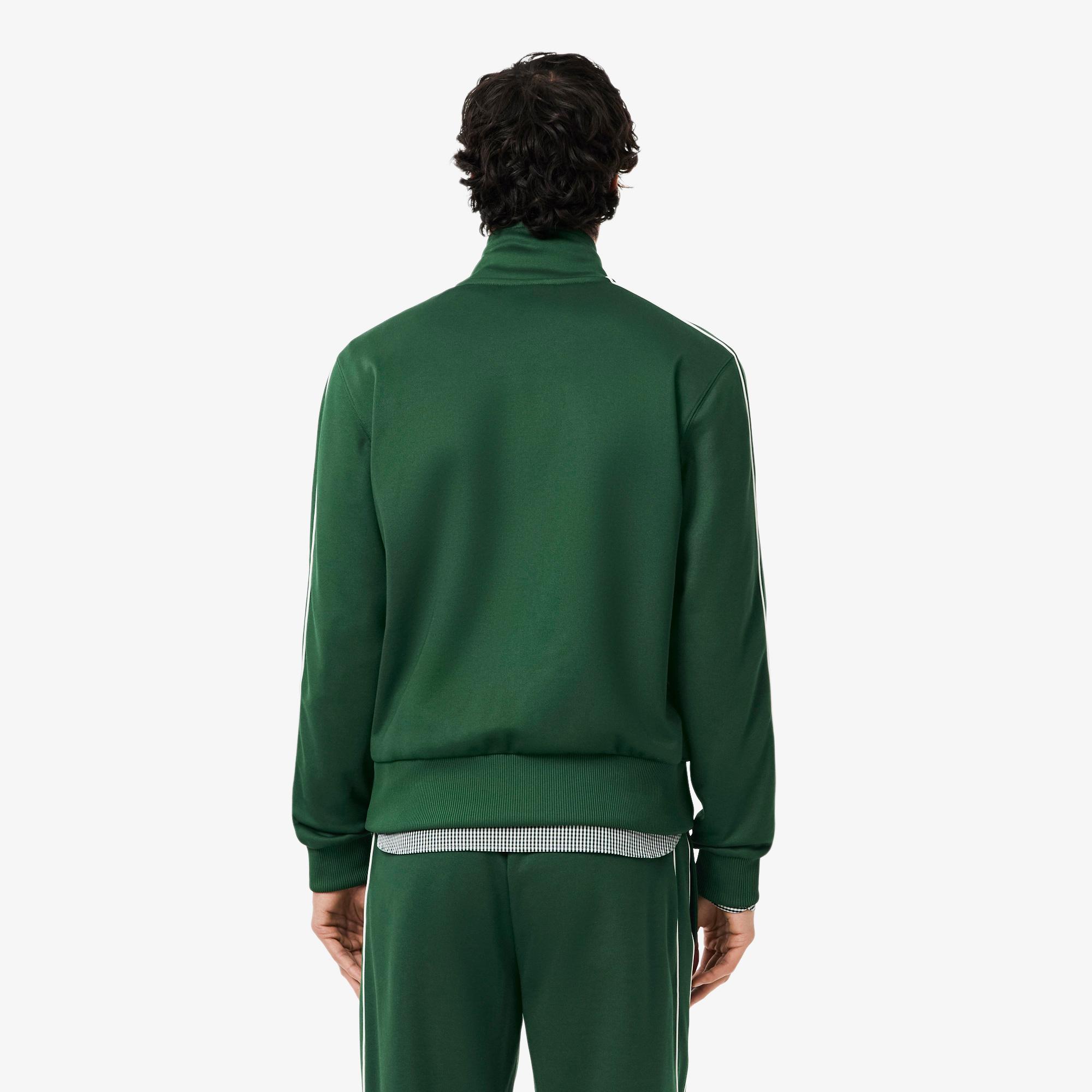Erkek Regular Fit Fermuarlı Koyu Yeşil Sweatshirt