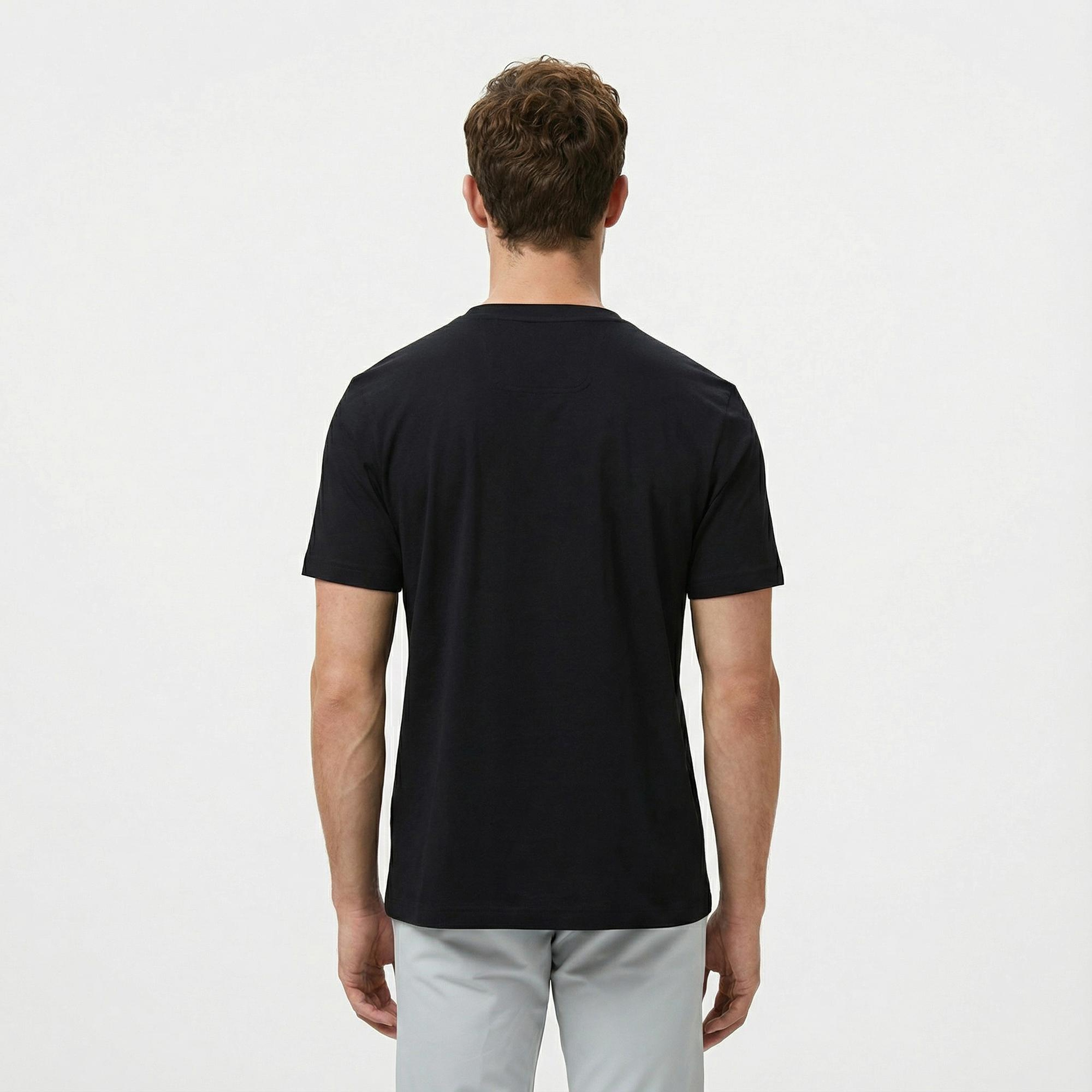 Boss Tape Logo Erkek Siyah T-Shirt