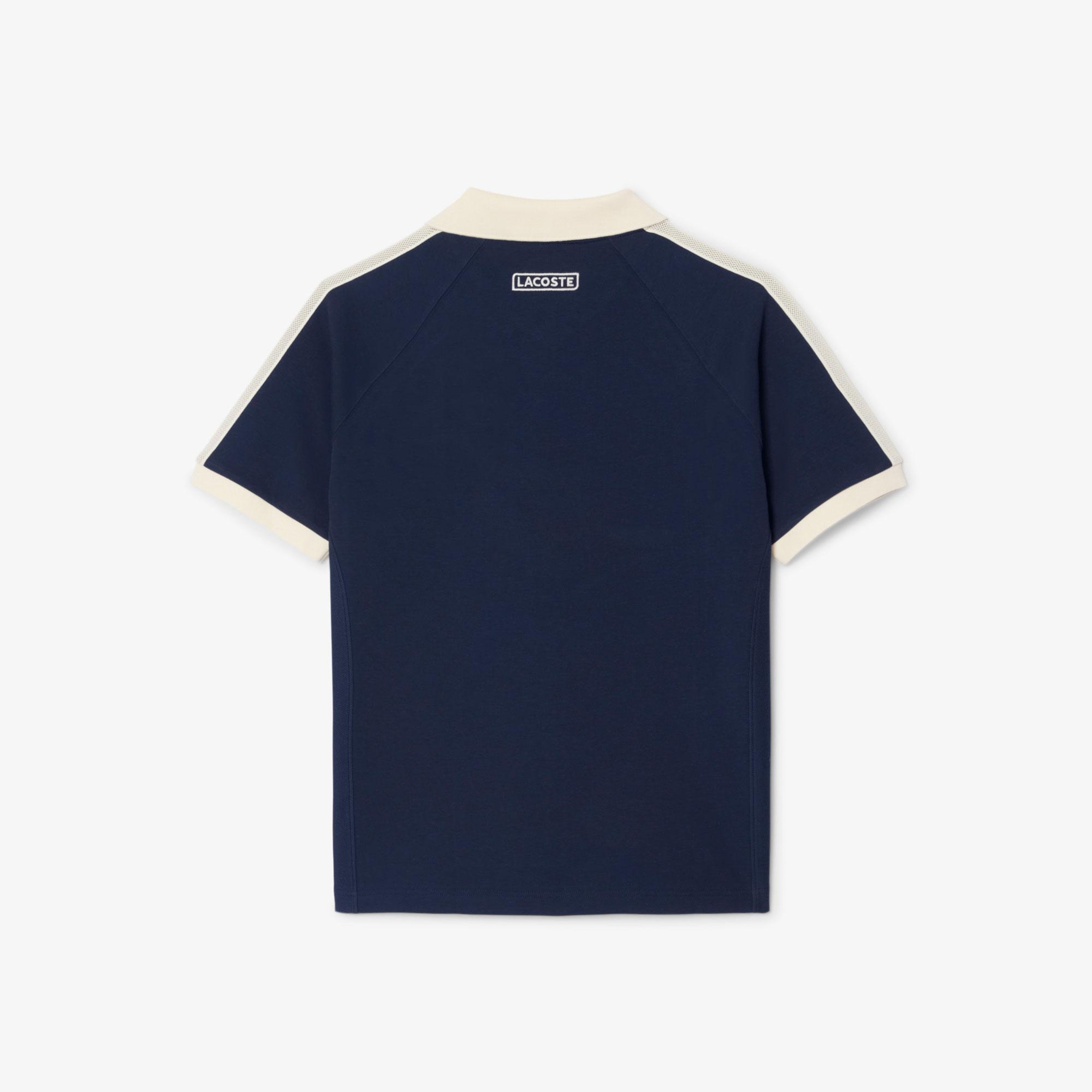 Erkek Classic Fit Organik Pamuk Renk Bloklu Lacivert Polo