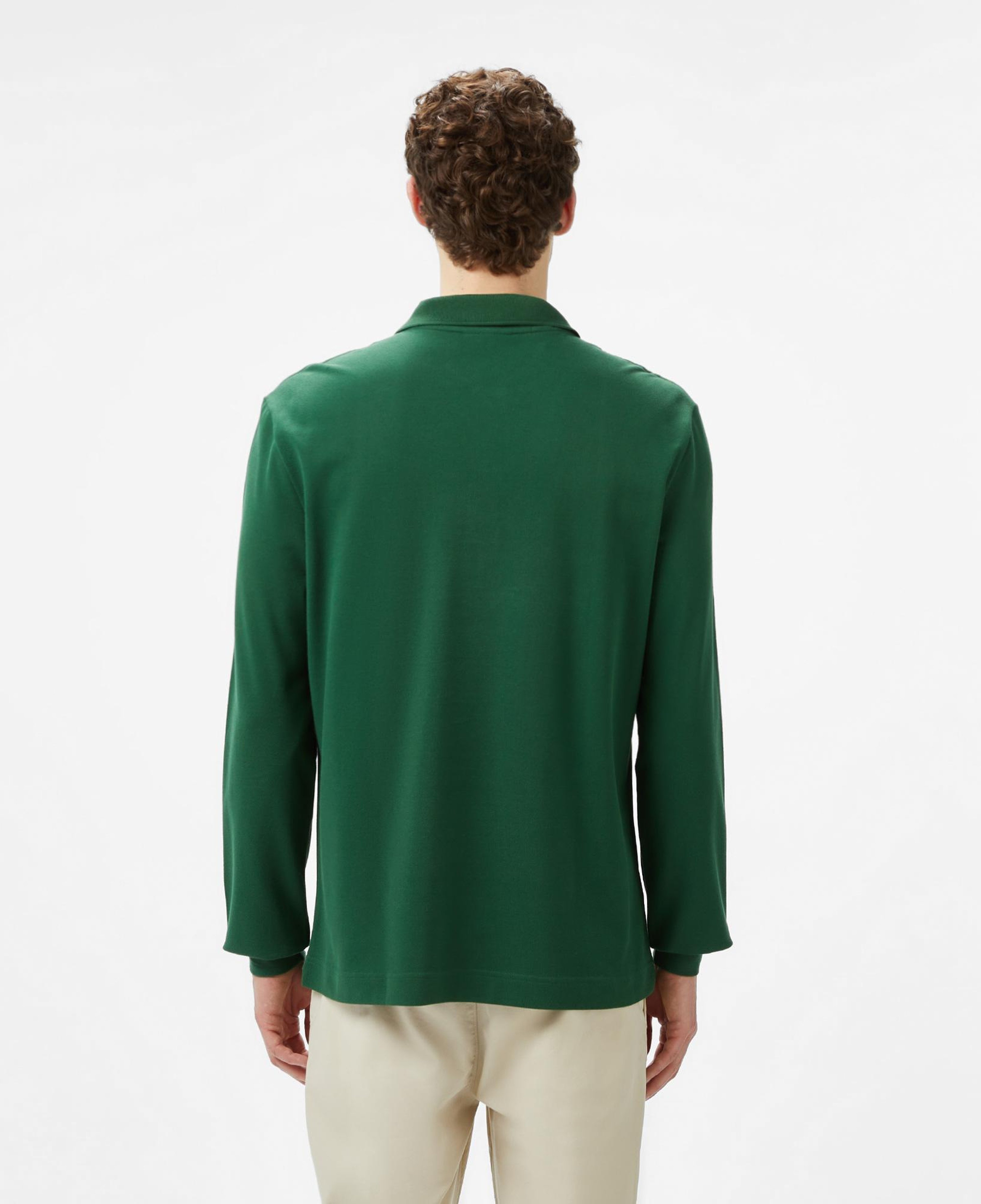 L.12.12 Erkek Slim Fit Uzun Kollu Yeşil Polo