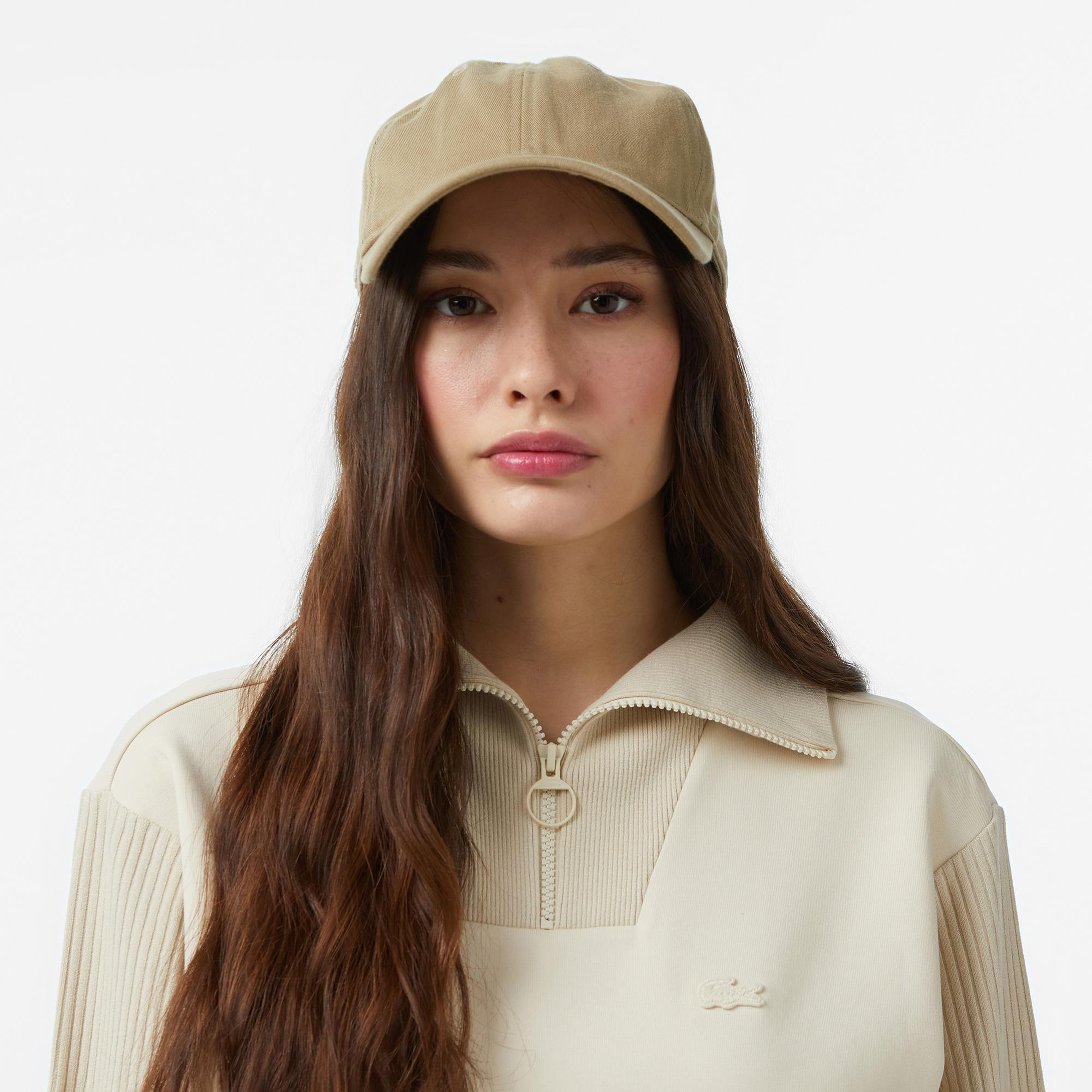 Kadın Relaxed Fit Yarım Fermuarlı Krem Sweatshirt