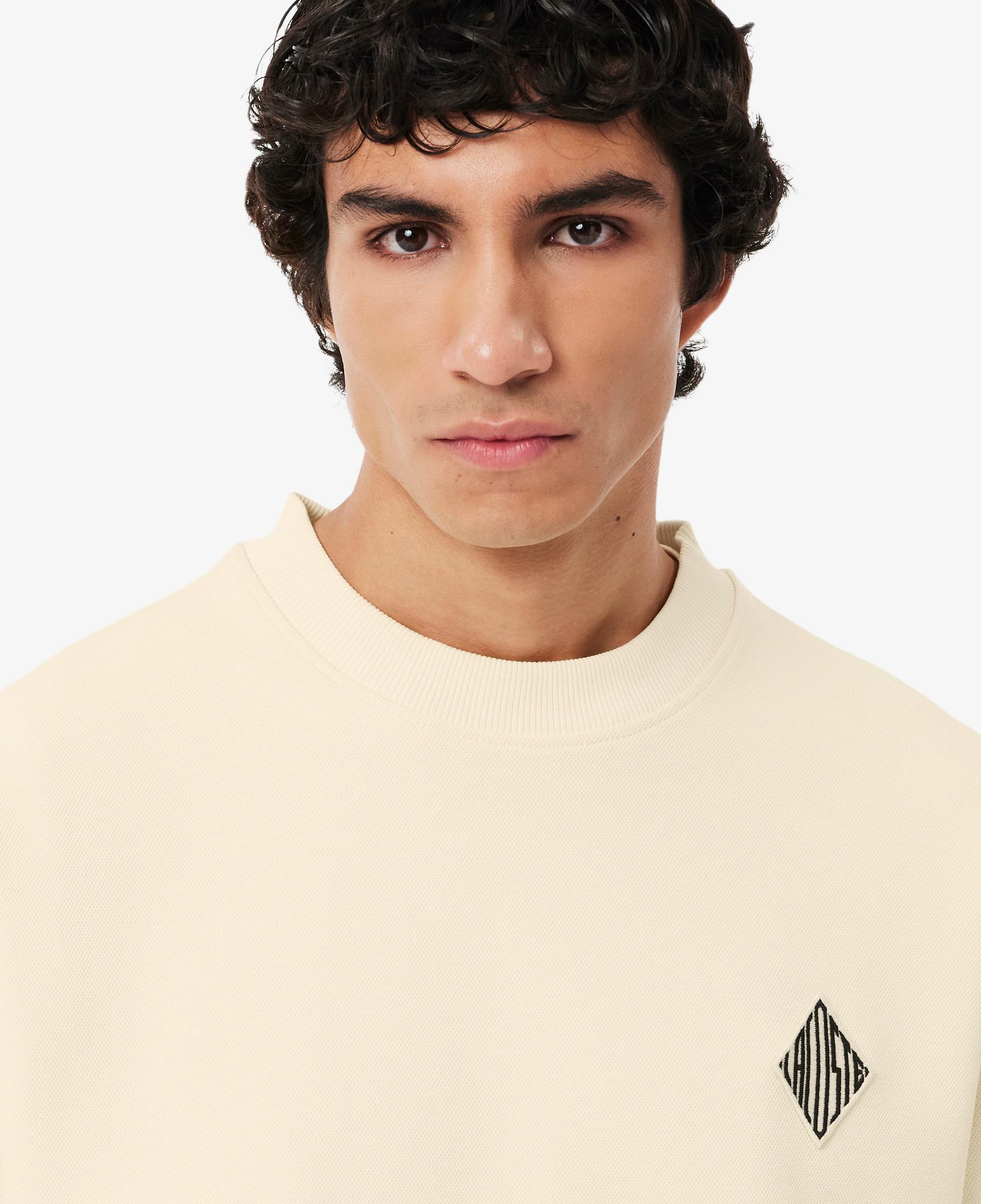Erkek Loose Fit Bisiklet Yaka Sarı Sweatshirt