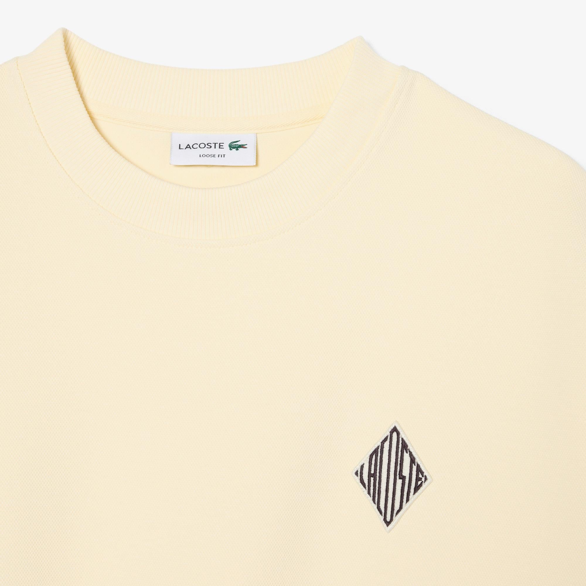 Erkek Loose Fit Bisiklet Yaka Sarı Sweatshirt