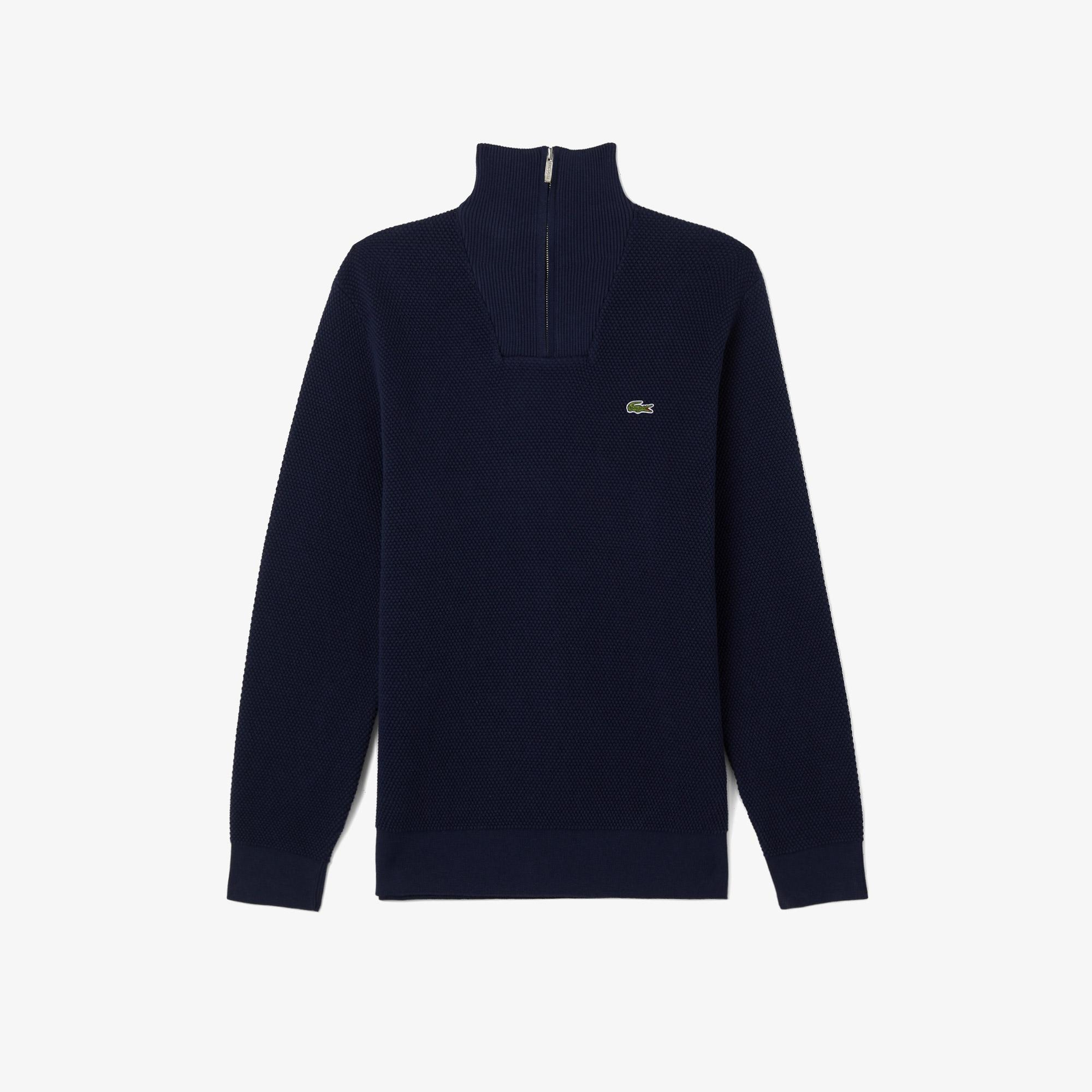 Erkek Classic Fit Yarım Fermuarlı Lacivert Kazak