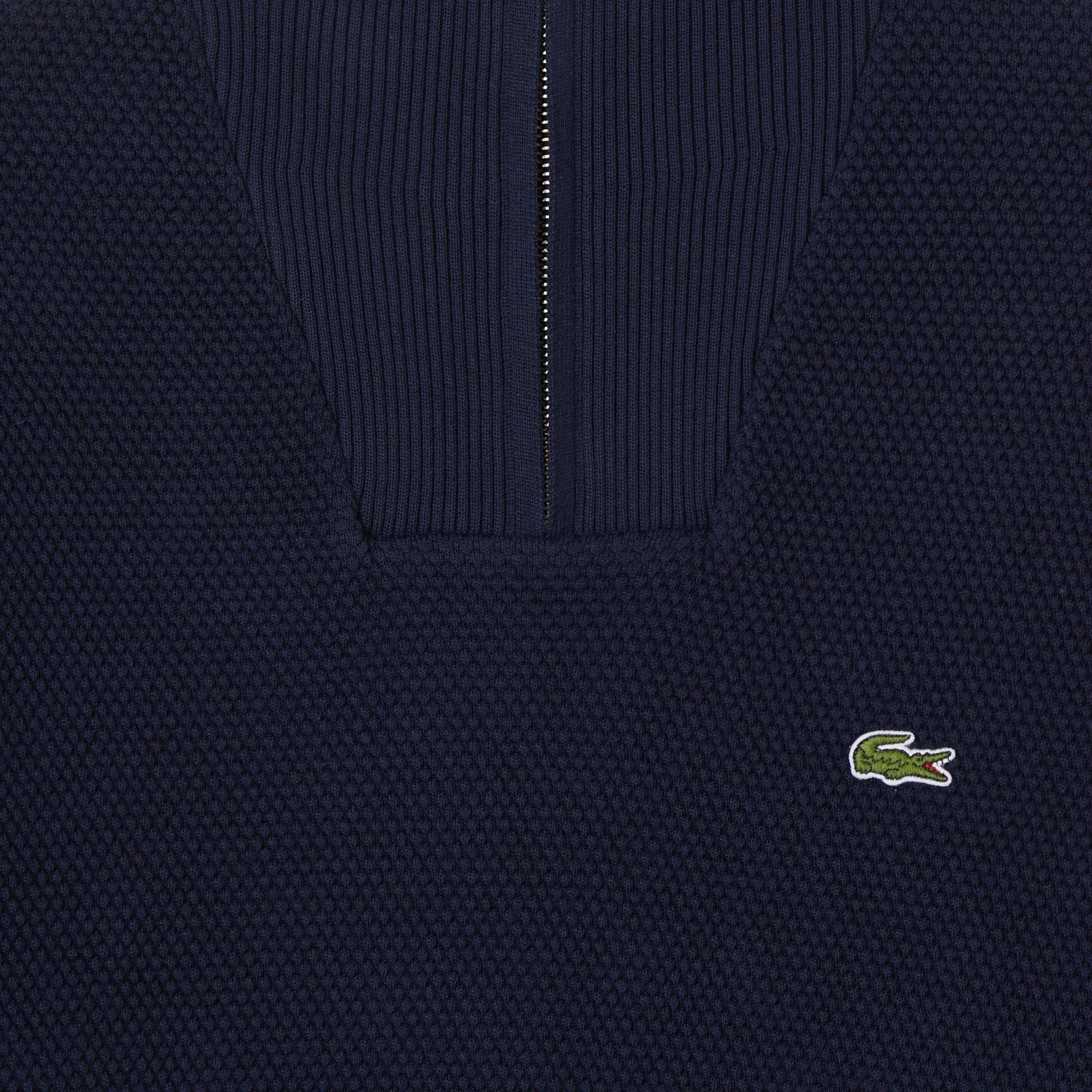 Erkek Classic Fit Yarım Fermuarlı Lacivert Kazak
