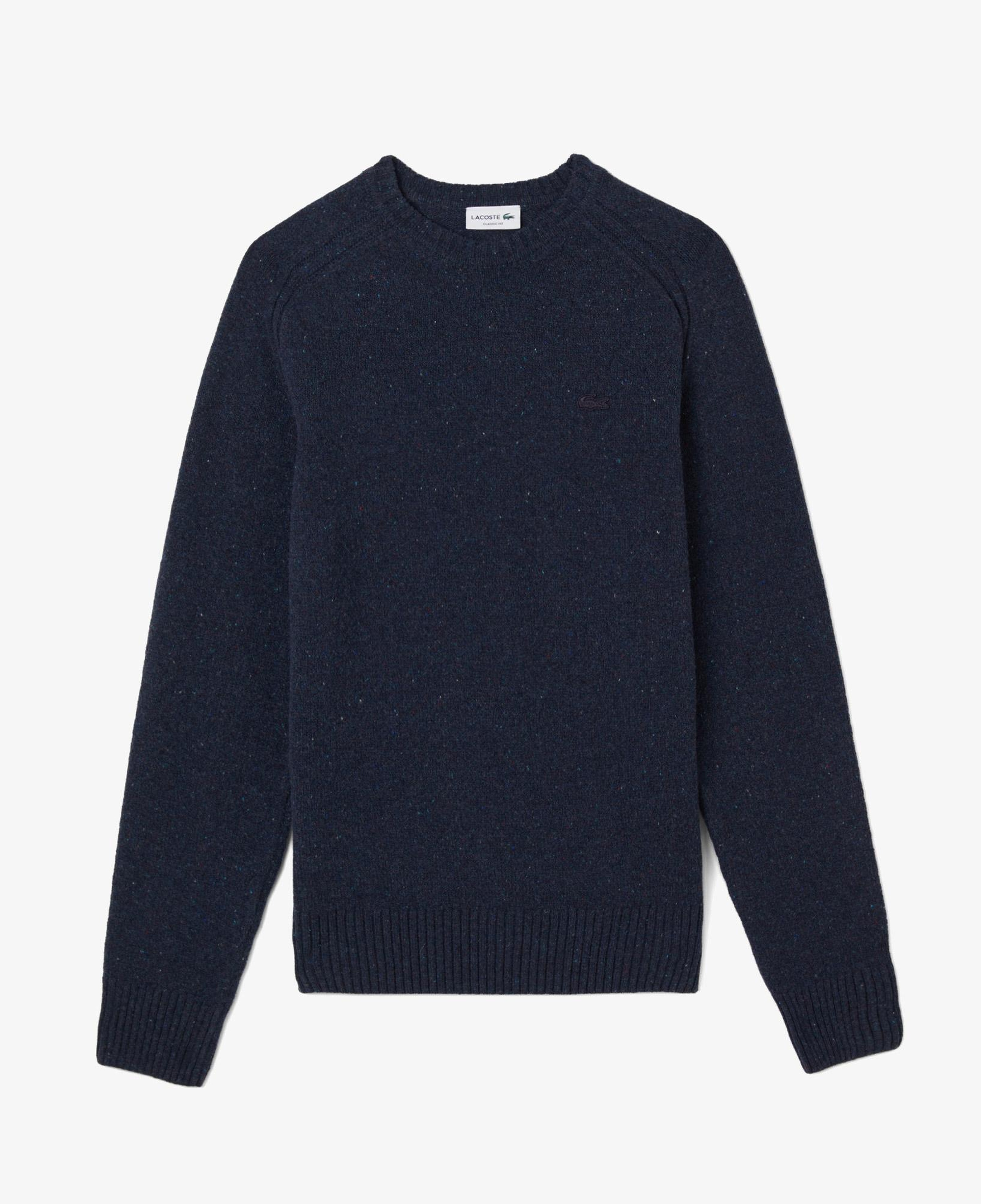 Erkek Classic Fit Bisiklet Yaka Yün Lacivert Kazak