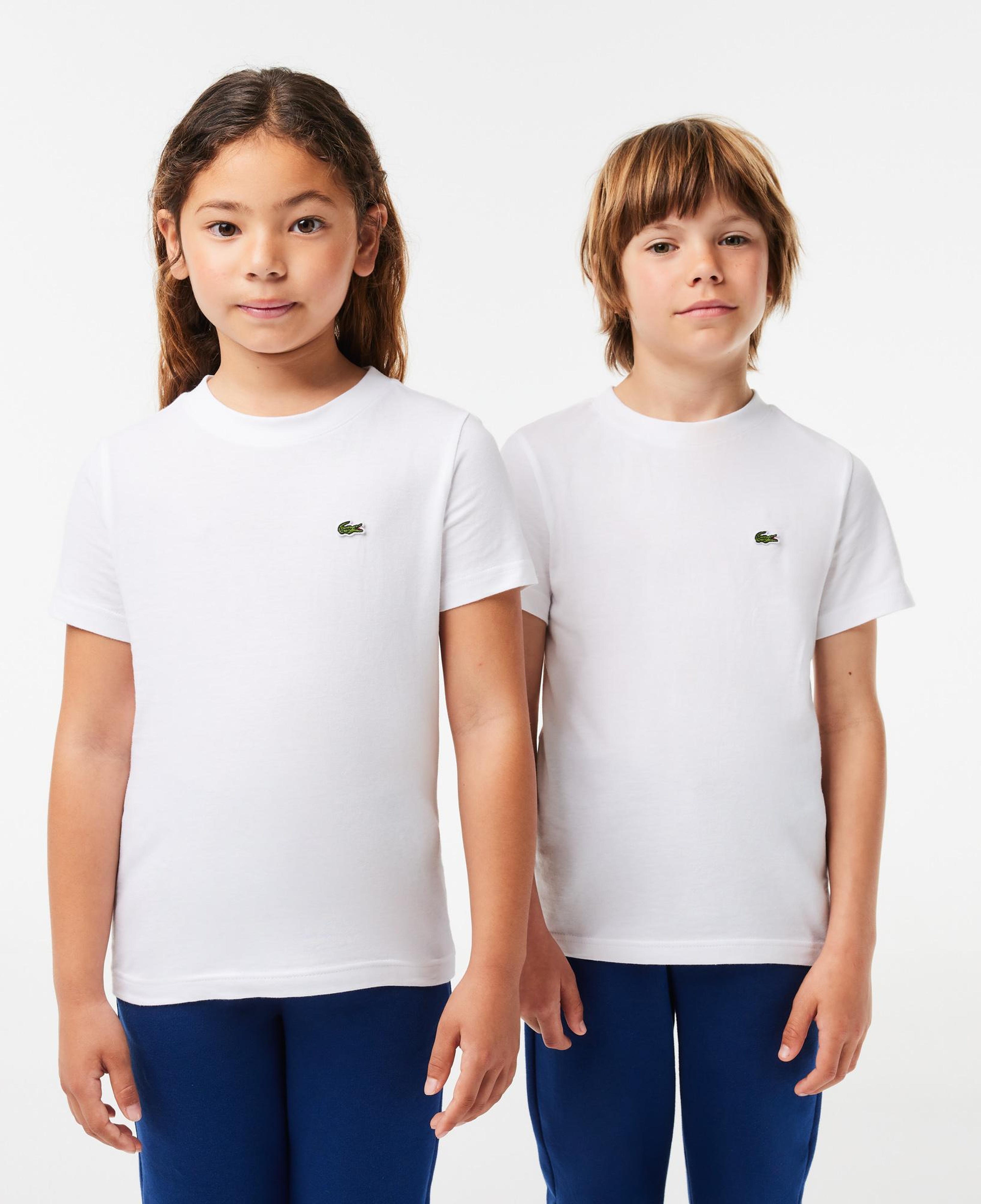 Çocuk Bisiklet Yaka Beyaz T-Shirt